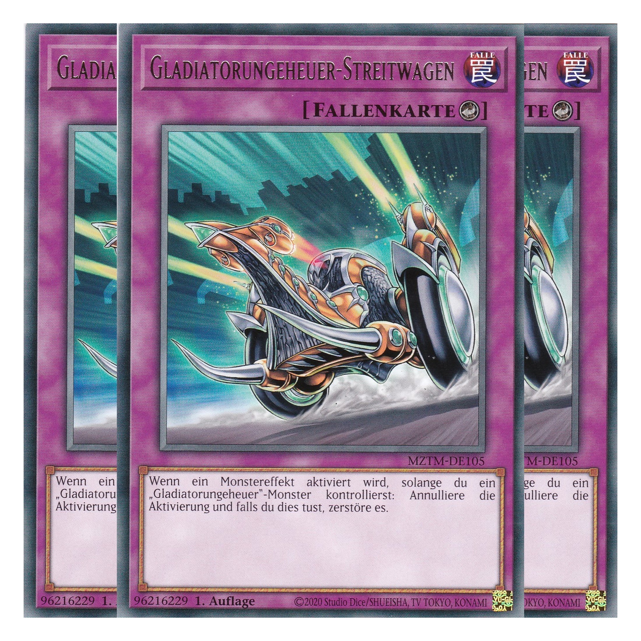 Gladiatorungeheuer-Streitwagen - MZTM-DE105 - Rare - Deutsch - 1. Auflage - Maze of the Master - Playset (3 Kopien) - Yu-Gi-Oh!
