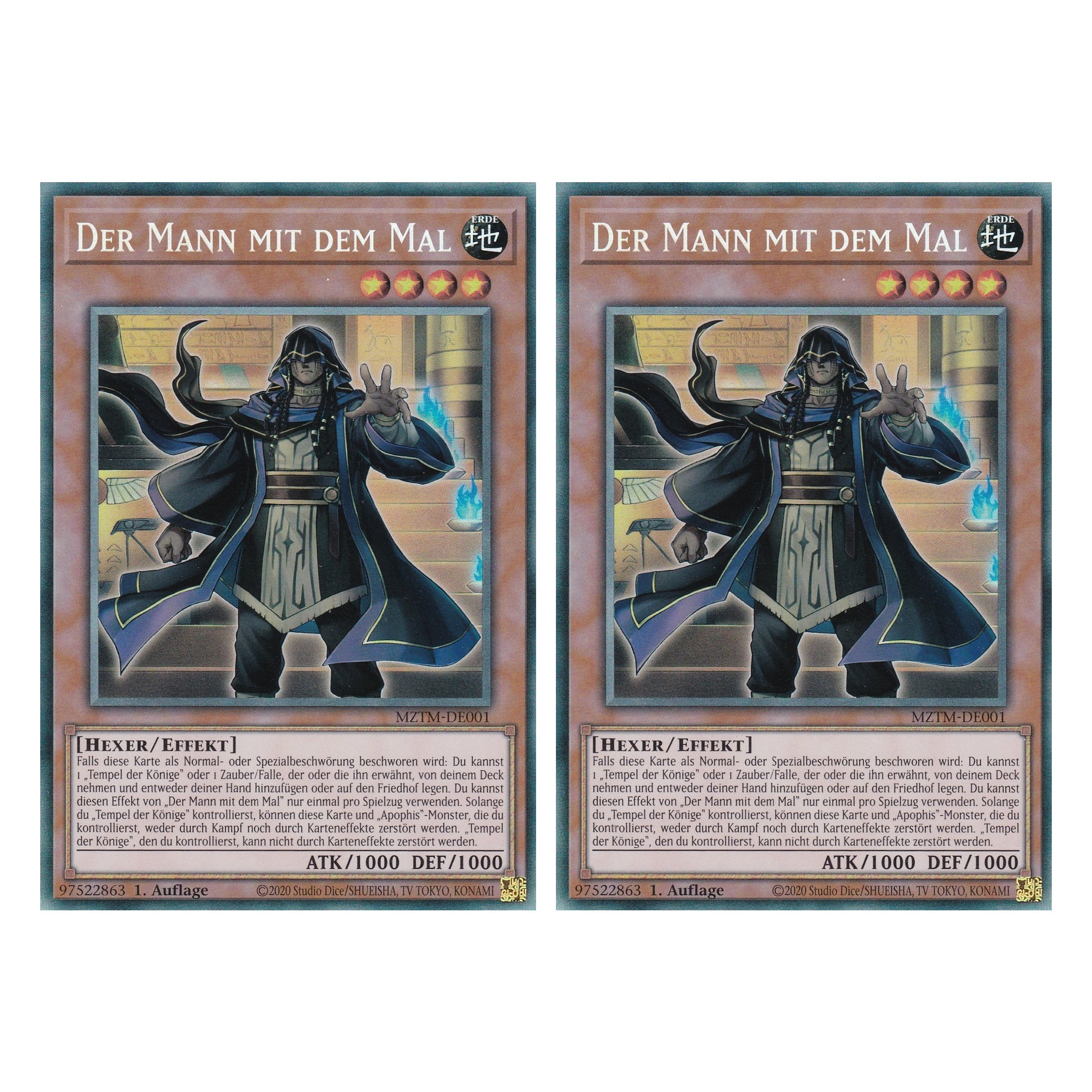 Der Mann mit dem Mal - MZTM-DE001 - Collector’s Rare - Deutsch - 1. Auflage - Maze of the Master - Duo Set (2 Stück) - Yu-Gi-Oh!