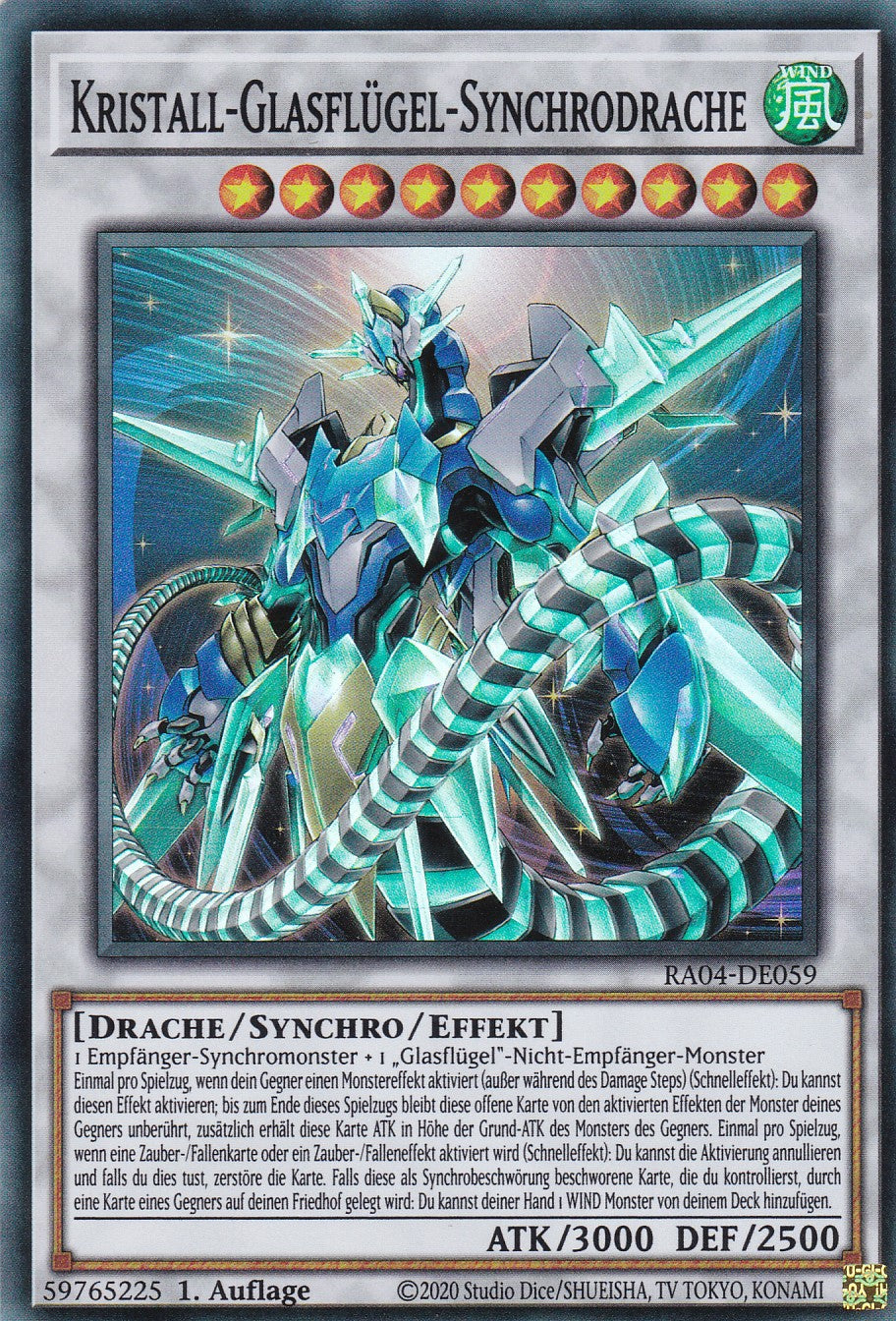 Kristall-Glasflügel-Synchrodrache - RA04-DE059 - Super Rare - Deutsch - 1. Auflage - Quarter Century Stampede