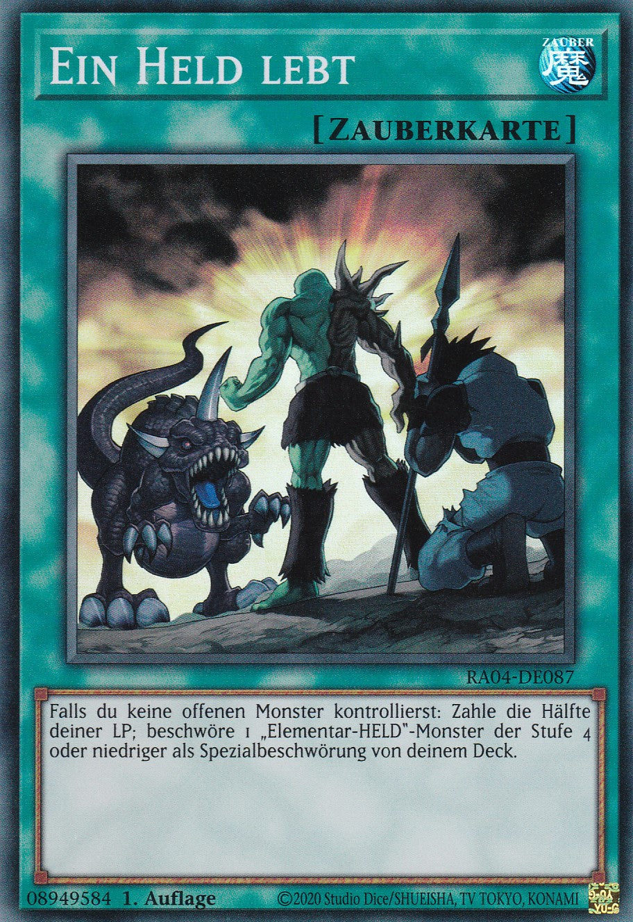 Ein Held lebt - RA04-DE087 - Super Rare - Deutsch - 1. Auflage - Quarter Century Stampede