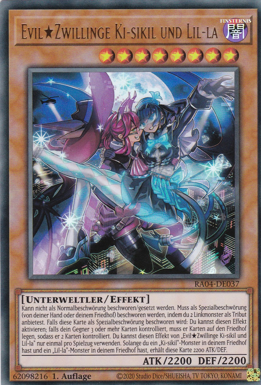 EvilTwins Ki-sikil & Lil-la - RA04-DE037 - Ultra Rare - Deutsch - 1. Auflage - Quarter Century Stampede