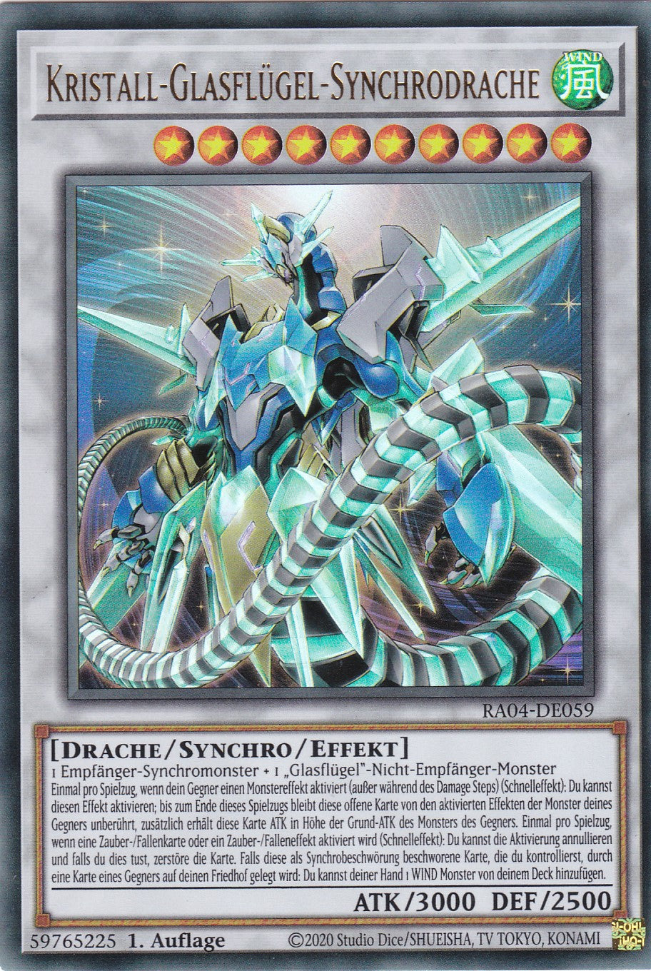 Kristall-Glasflügel-Synchrodrache - RA04-DE059 - Ultra Rare - Deutsch - 1. Auflage - Quarter Century Stampede