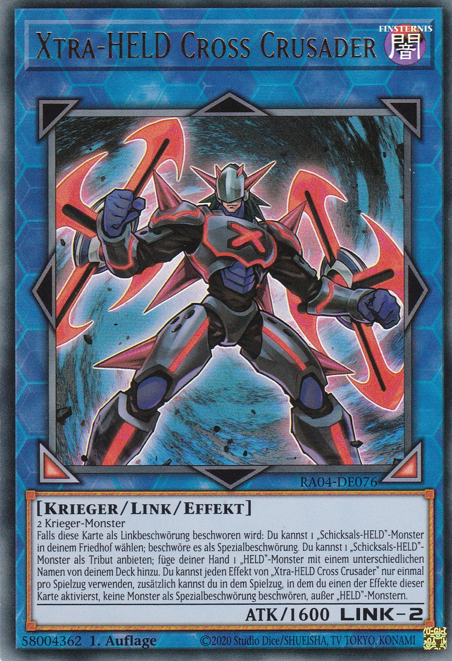 Xtra-HELD Cross Crusader - RA04-DE076 - Ultra Rare - Deutsch - 1. Auflage - Quarter Century Stampede