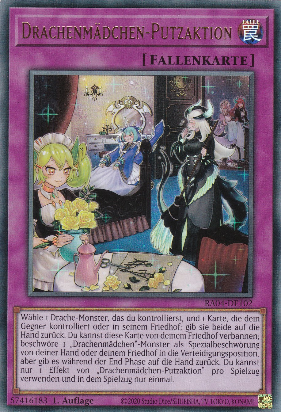 Drachenmädchen-Putzaktion - RA04-DE103 - Ultra Rare - Deutsch - 1. Auflage - Quarter Century Stampede