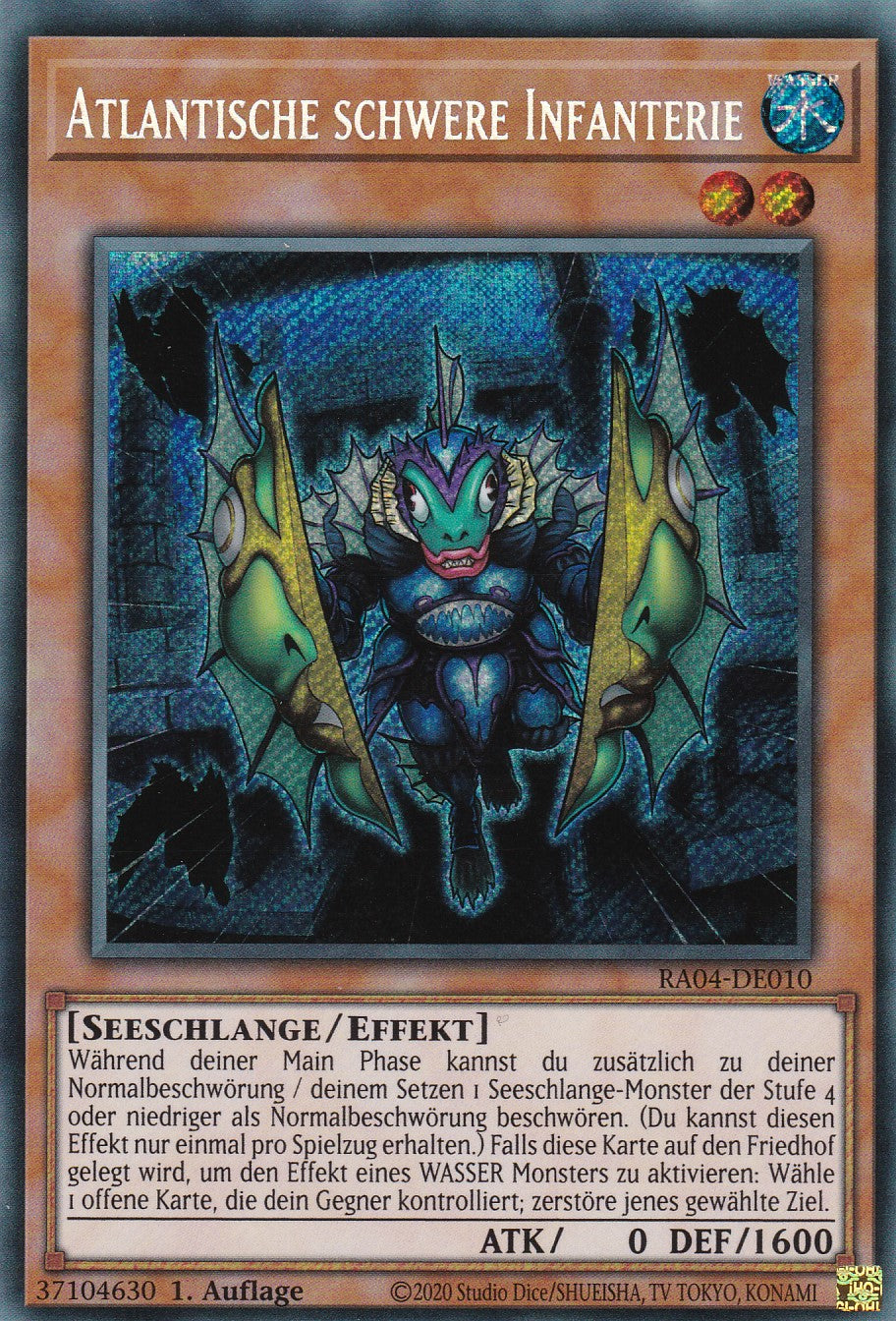 Atlantische schwere Infanterie - RA04-DE010 - Secret Rare - Deutsch - 1. Auflage - Quarter Century Stampede