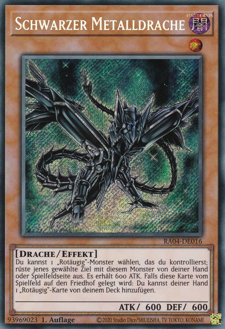Schwarzer Metalldrache - RA04-DE016 - Secret Rare - Deutsch - 1. Auflage - Quarter Century Stampede