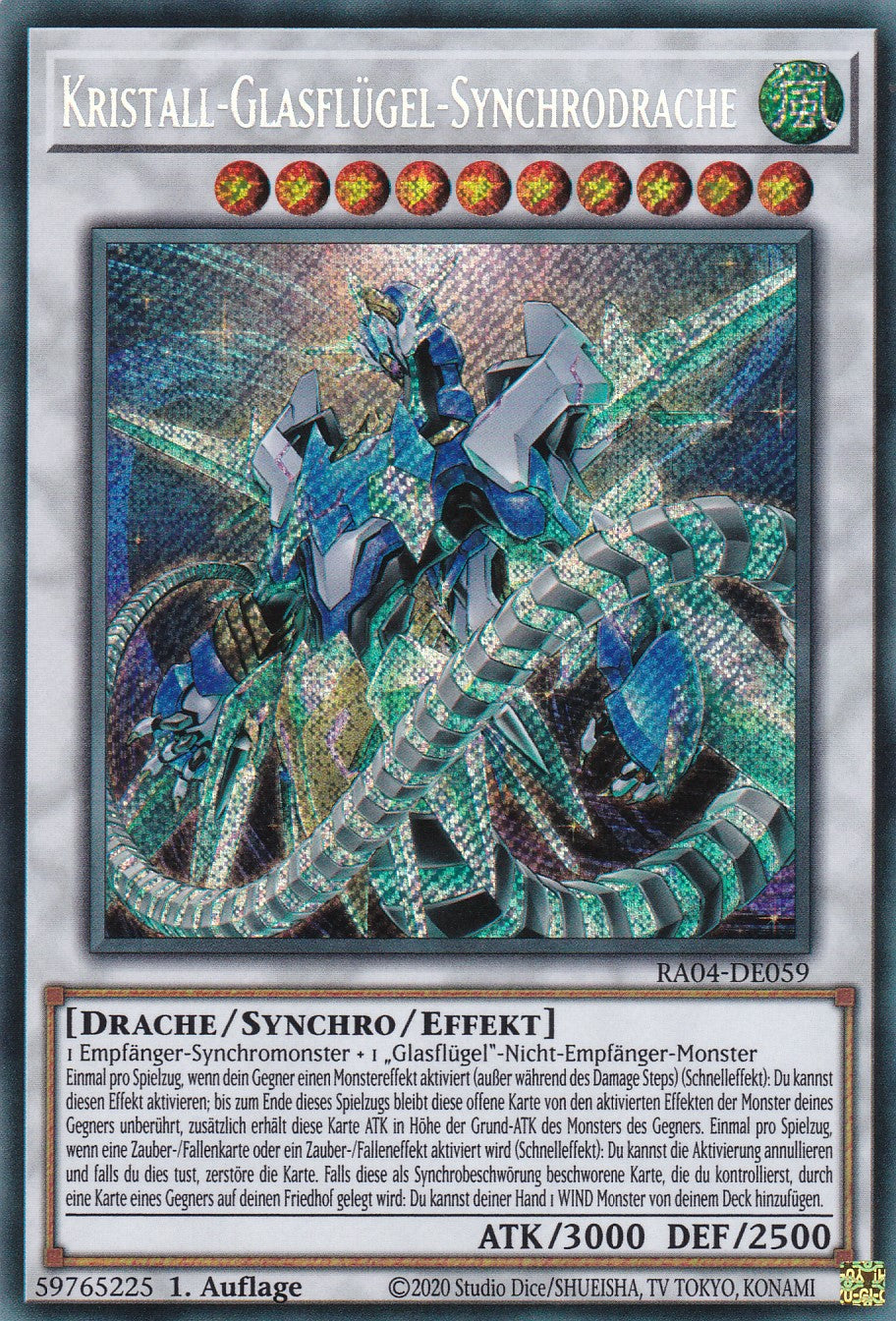 Kristall-Glasflügel-Synchrodrache - RA04-DE059 - Secret Rare - Deutsch - 1. Auflage - Quarter Century Stampede