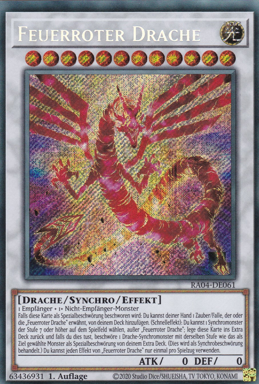 Feuerroter Drache - RA04-DE061 - Secret Rare - Deutsch - 1. Auflage - Quarter Century Stampede