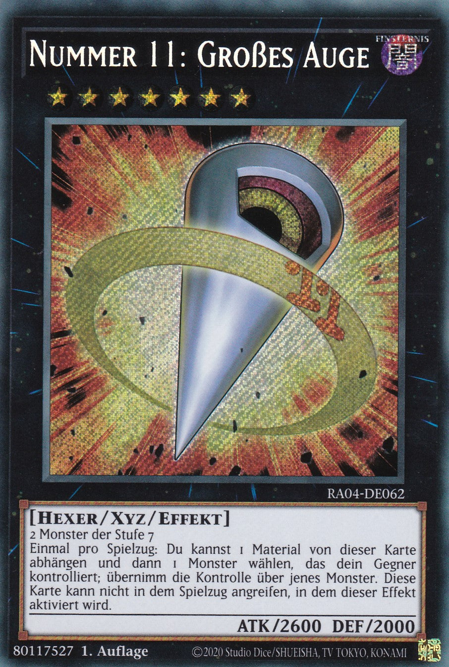 Nummer 11: Großes Auge - RA04-DE062 - Secret Rare - Deutsch - 1. Auflage - Quarter Century Stampede