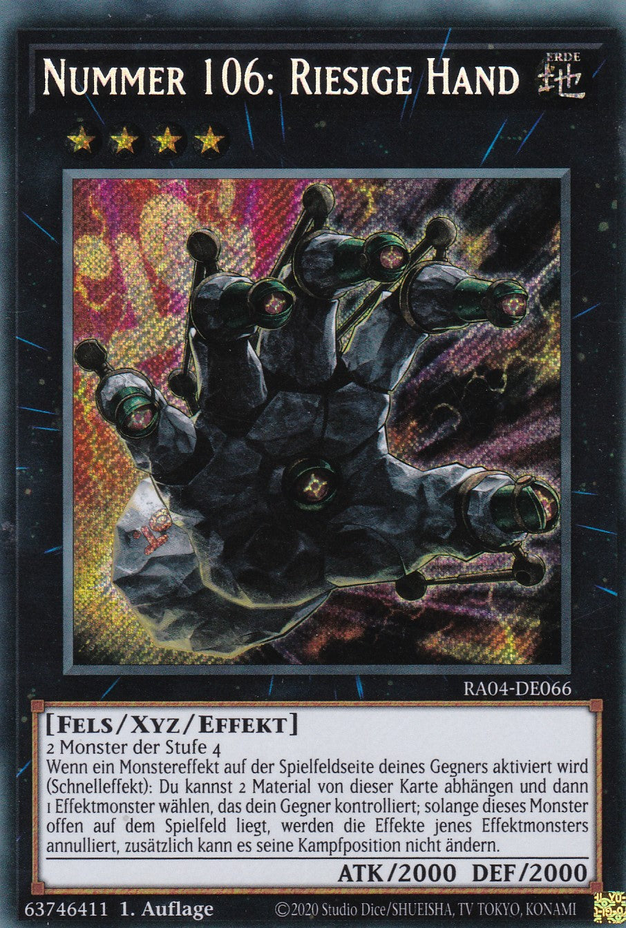 Nummer 106: Riesige Hand - RA04-DE066 - Secret Rare - Deutsch - 1. Auflage - Quarter Century Stampede