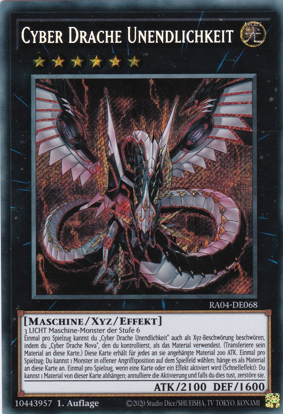 Cyber Drache Unendlichkeit - RA04-DE068 - Secret Rare - Deutsch - 1. Auflage - Quarter Century Stampede