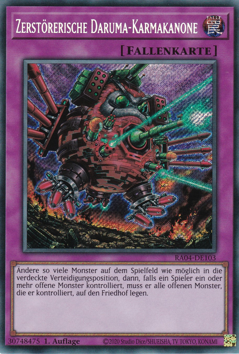 Zerstörerische Daruma-Karmakanone - RA04-DE102 - Secret Rare - Deutsch - 1. Auflage - Quarter Century Stampede