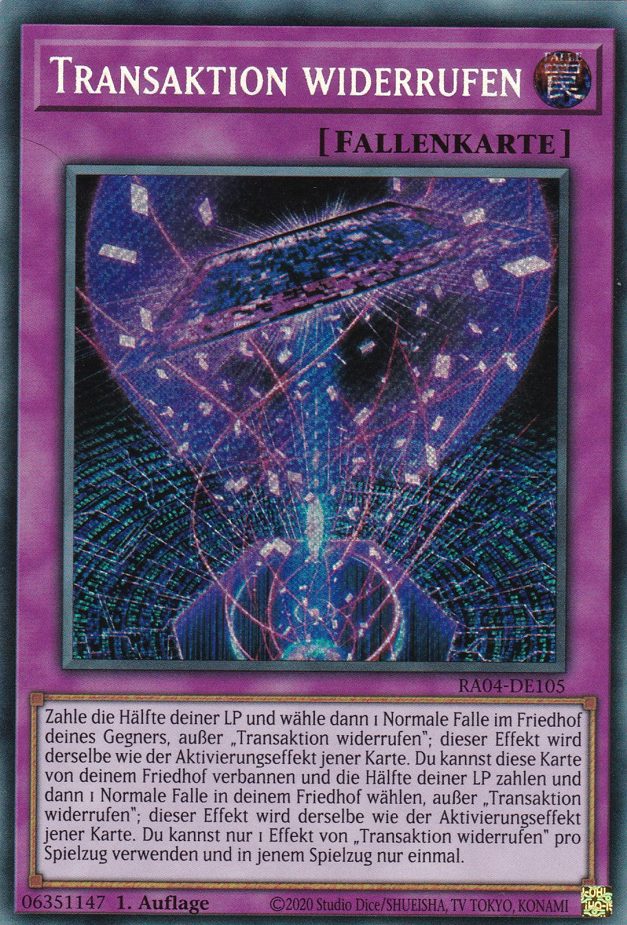 Transaktion widerrufen - RA04-DE105 - Secret Rare - Deutsch - 1. Auflage - Quarter Century Stampede