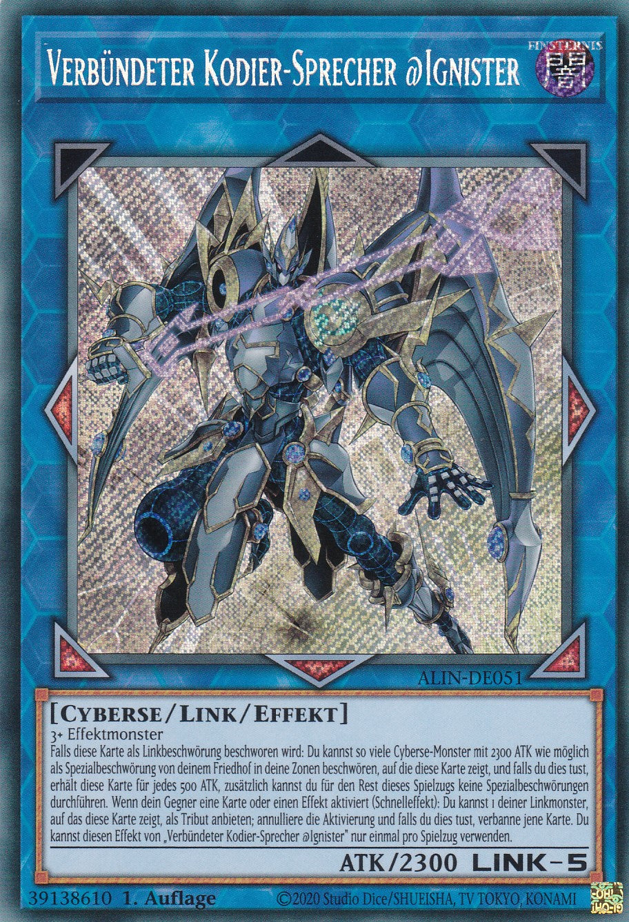 Verbündeter Kodier-Sprecher @Ignister - ALIN-DE051 - Secret Rare - Deutsch - 1. Auflage - Alliance Insight