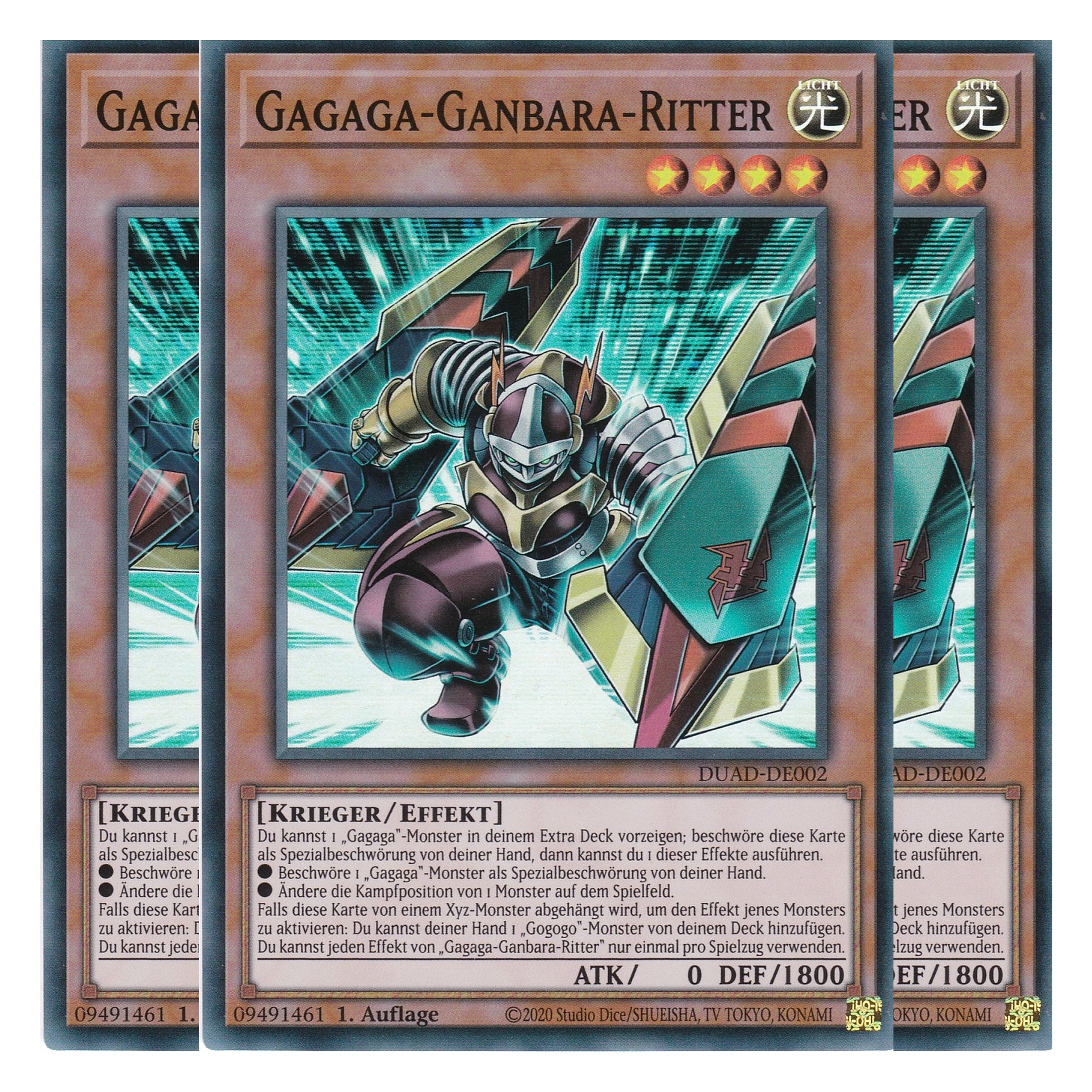 Gagaga-Ganbara-Ritter - DUAD-DE002 - Super Rare - Deutsch - 1. Auflage - Duelist’s Advance - Playset (3 Kopien) - Yu-Gi-Oh!