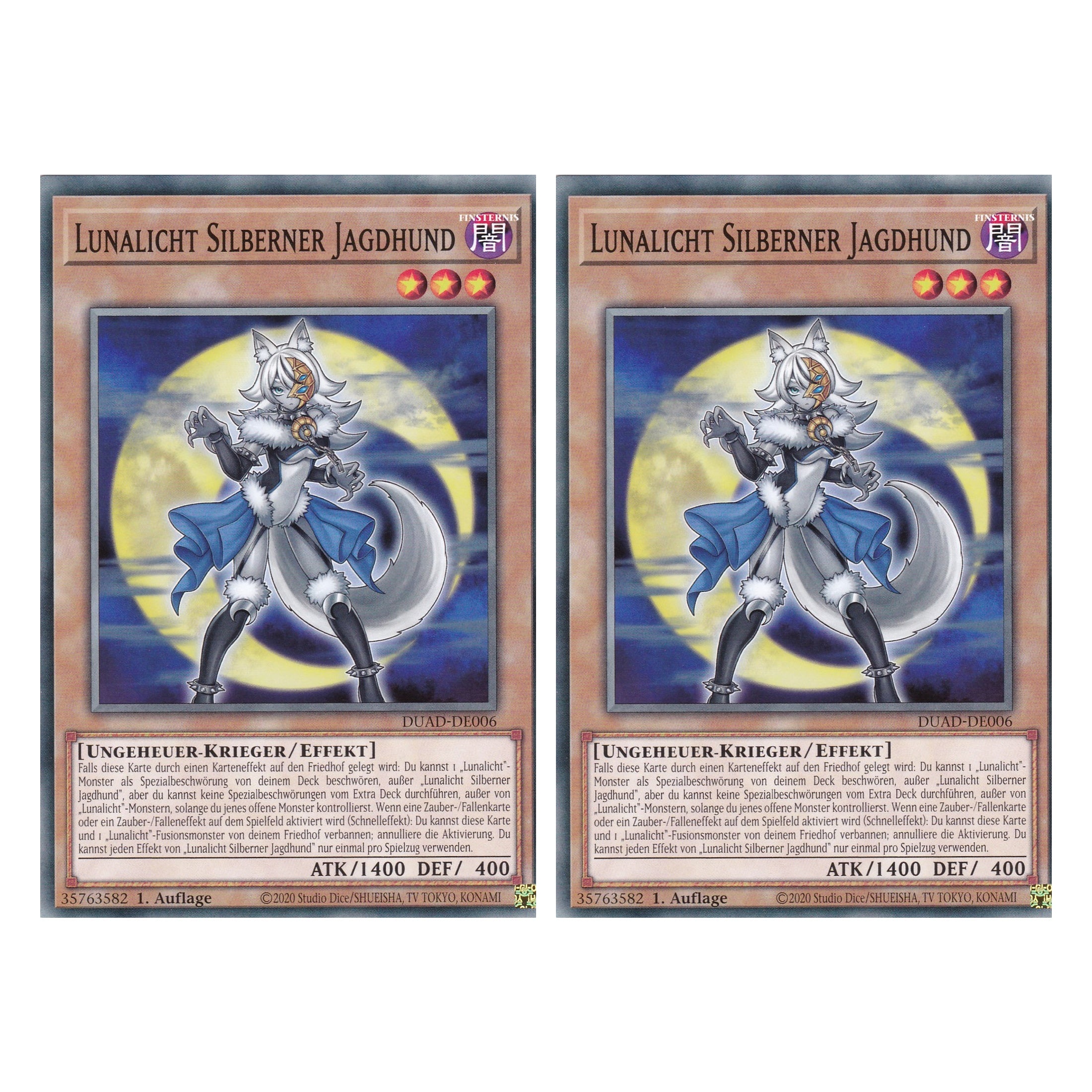 Lunalicht Silberner Jagdhund - DUAD-DE006 - Common - Deutsch - 1. Auflage - Duelist’s Advance - Duo Set (2 Stück) - Yu-Gi-Oh!