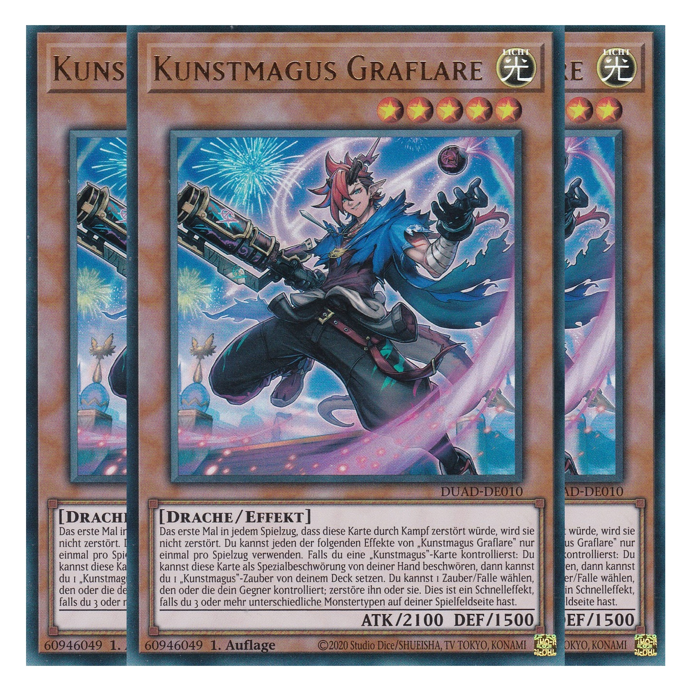 Kunstmagus Graflare - DUAD-DE010 - Ultra Rare - Deutsch - 1. Auflage - Duelist’s Advance - Playset (3 Kopien) - Yu-Gi-Oh!