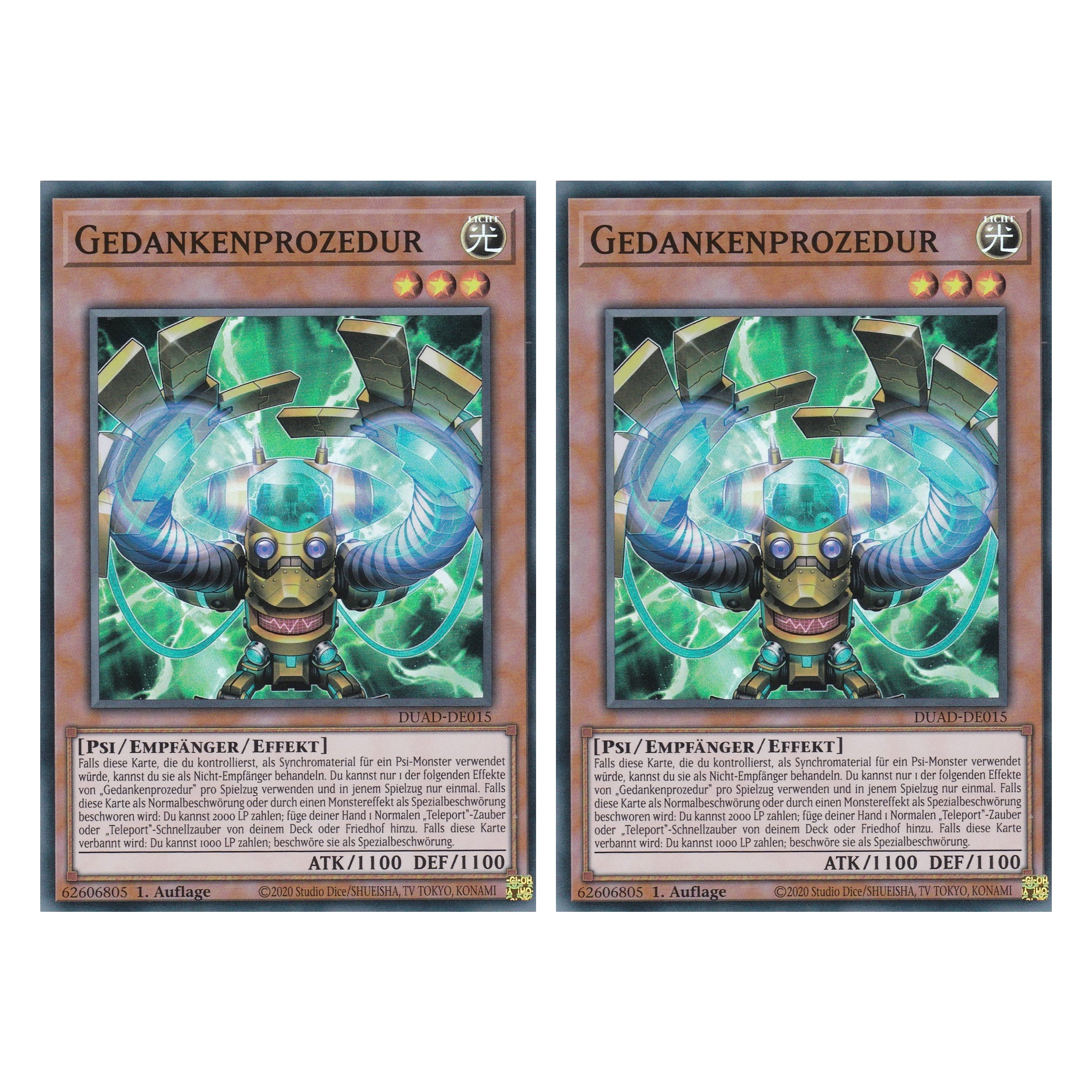 Gedankenprozedur - DUAD-DE015 - Super Rare - Deutsch - 1. Auflage - Duelist’s Advance - Duo Set (2 Stück) - Yu-Gi-Oh!