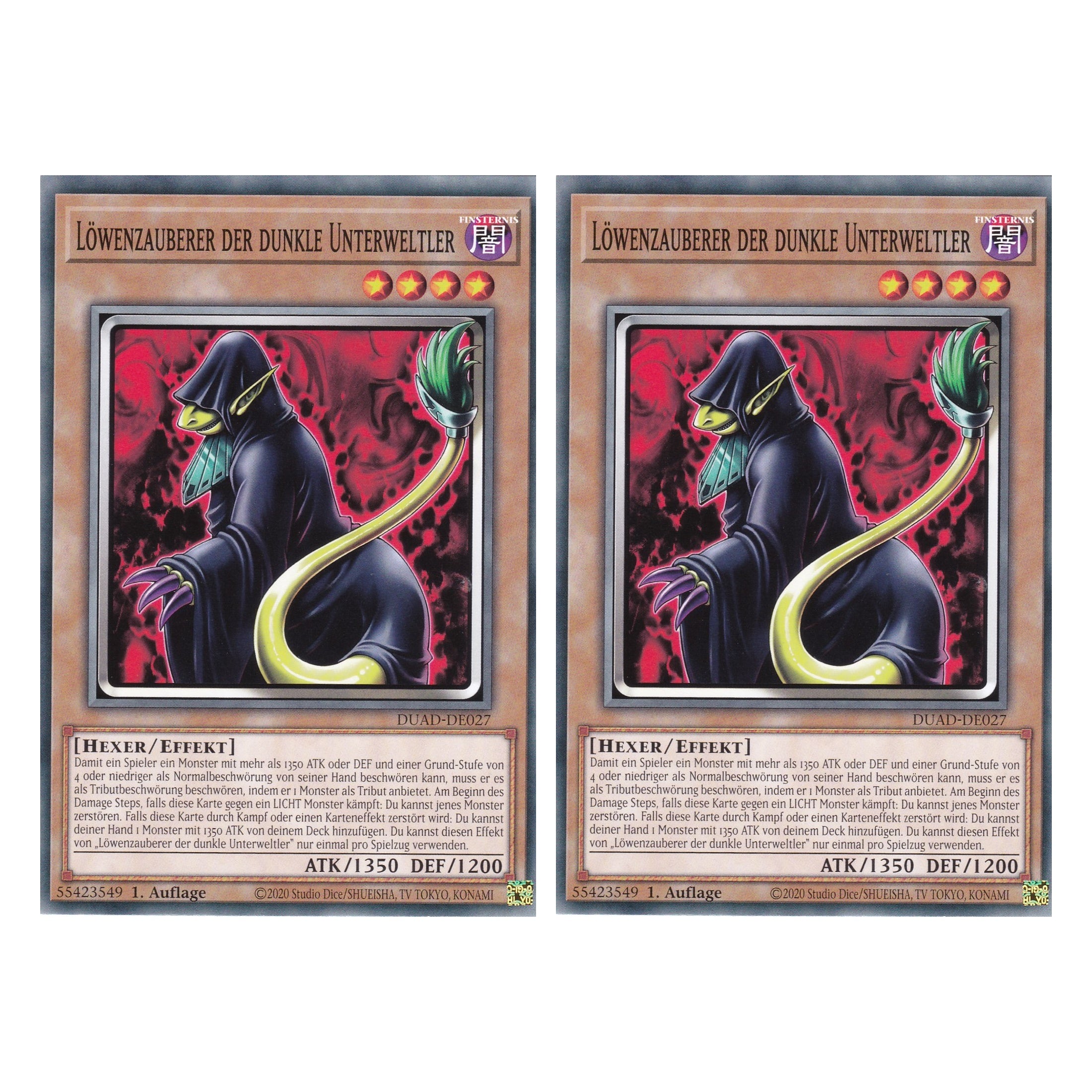 Löwenzauberer der dunkle Unterweltler - DUAD-DE027 - Common - Deutsch - 1. Auflage - Duelist’s Advance - Duo Set (2 Stück) - Yu-Gi-Oh!