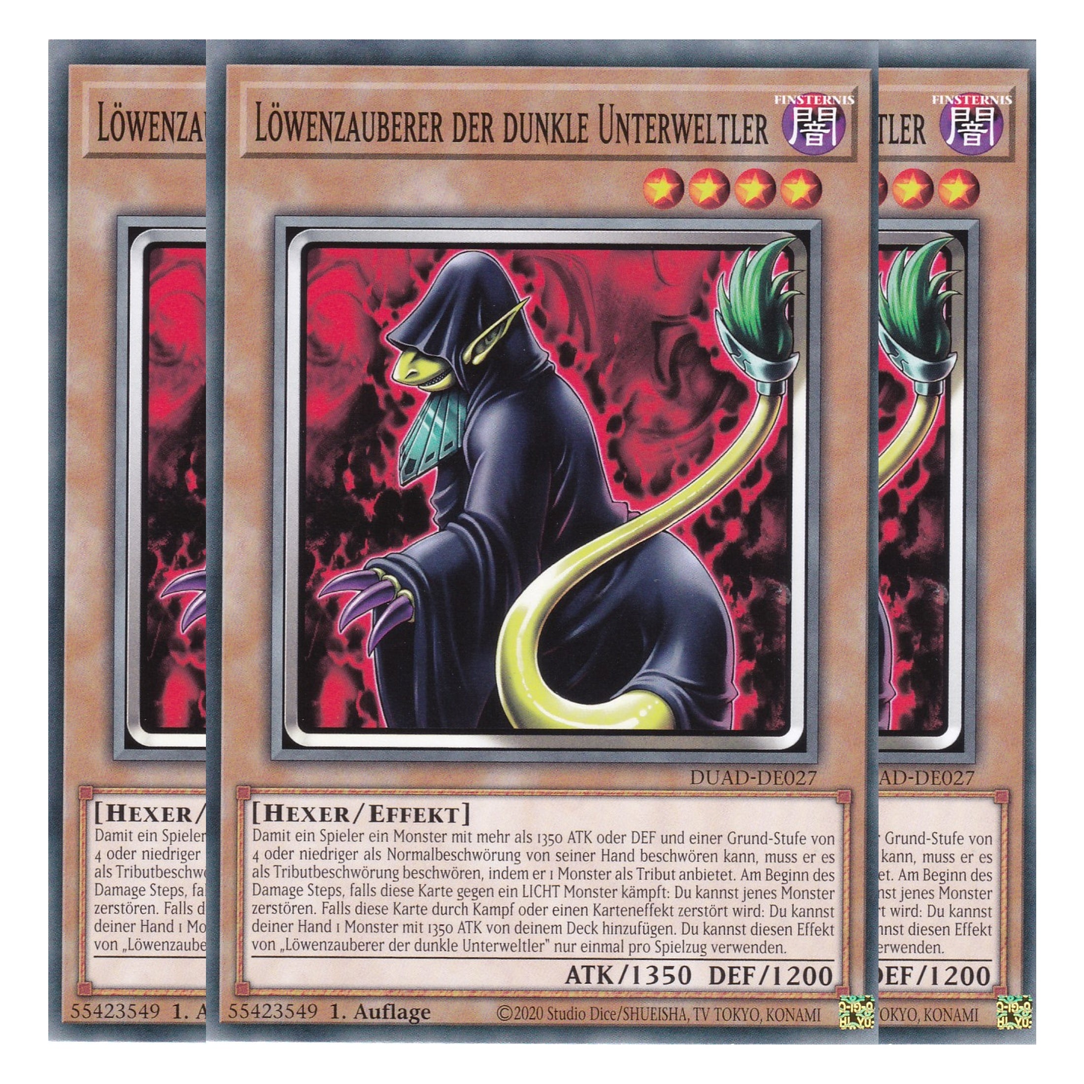 Löwenzauberer der dunkle Unterweltler - DUAD-DE027 - Common - Deutsch - 1. Auflage - Duelist’s Advance - Playset (3 Kopien) - Yu-Gi-Oh!