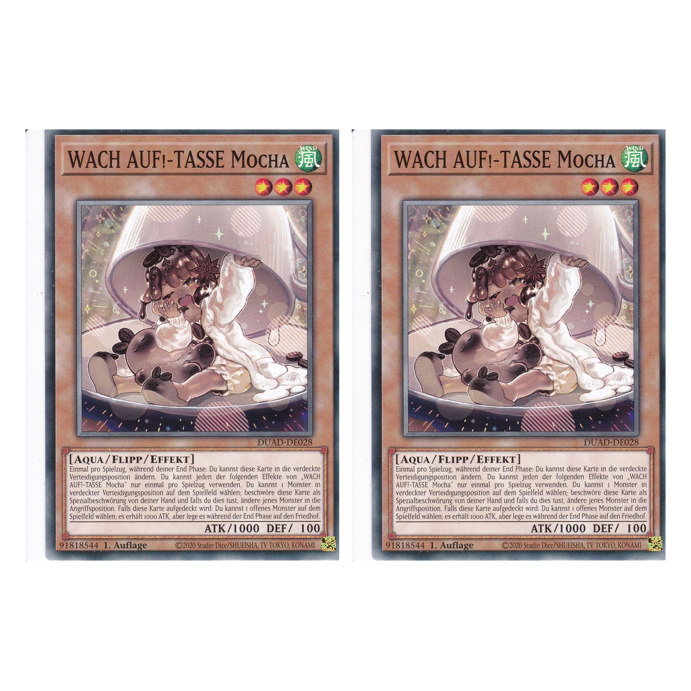 WACH AUF!-TASSE Mocha - DUAD-DE028 - Common - Deutsch - 1. Auflage - Duelist’s Advance - Duo Set (2 Stück) - Yu-Gi-Oh!
