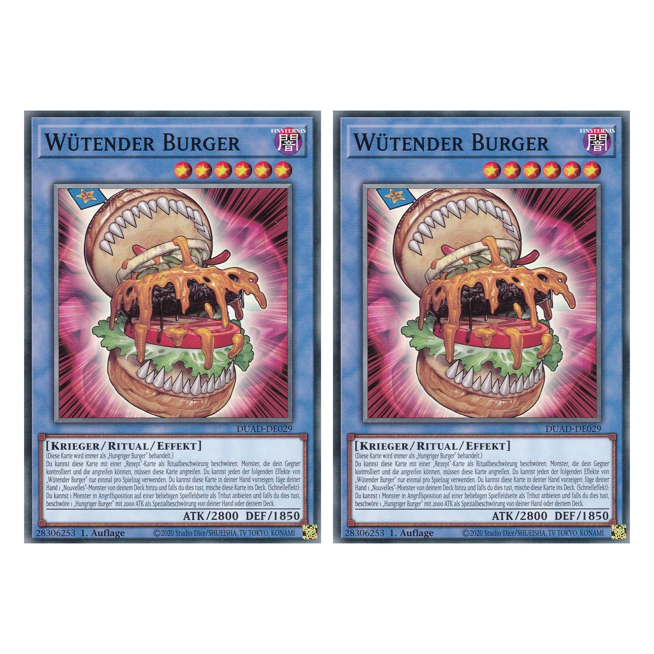 Wütender Burger - DUAD-DE029 - Common - Deutsch - 1. Auflage - Duelist’s Advance - Duo Set (2 Stück) - Yu-Gi-Oh!