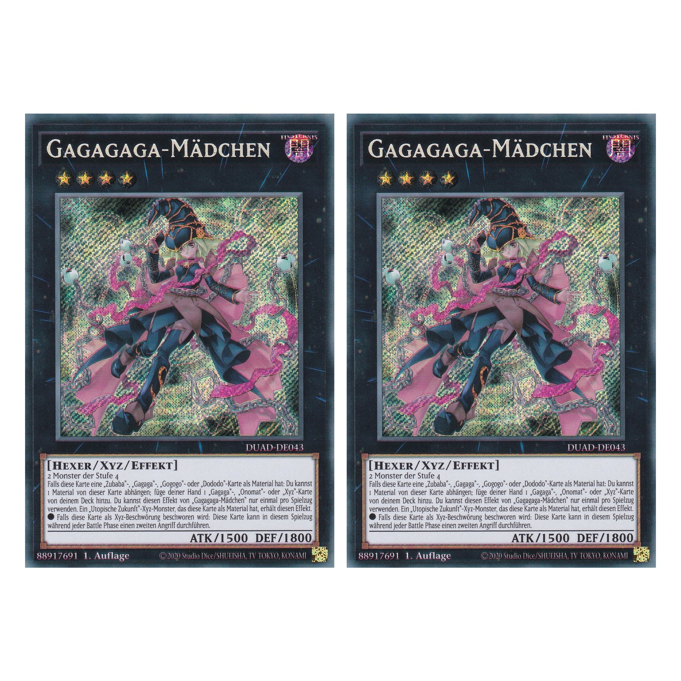Gagagaga-Mädchen - DUAD-DE043 - Secret Rare - Deutsch - 1. Auflage - Duelist’s Advance - Duo Set (2 Stück) - Yu-Gi-Oh!