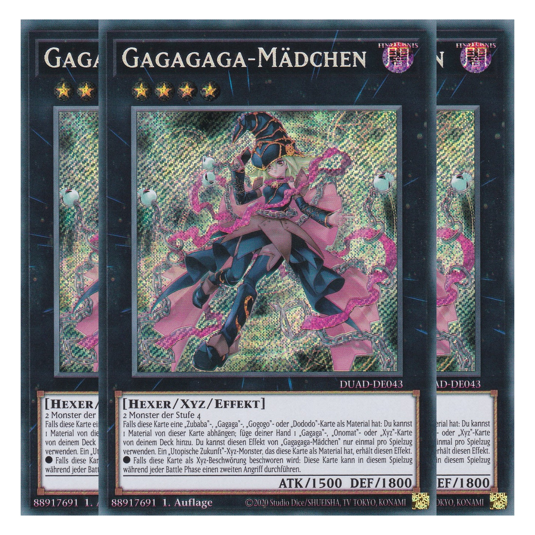Gagagaga-Mädchen - DUAD-DE043 - Secret Rare - Deutsch - 1. Auflage - Duelist’s Advance - Playset (3 Kopien) - Yu-Gi-Oh!