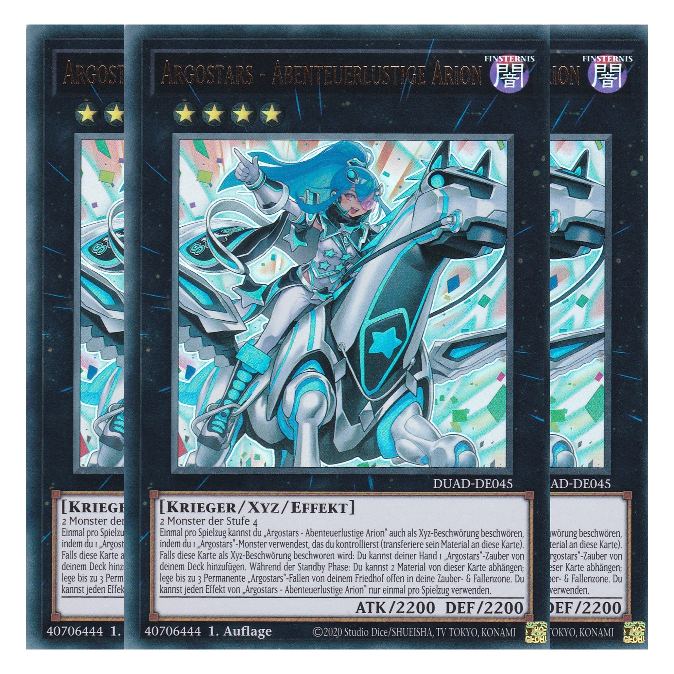 Argostars - Abenteuerlustige Arion - DUAD-DE045 - Ultra Rare - Deutsch - 1. Auflage - Duelist’s Advance - Playset (3 Kopien) - Yu-Gi-Oh!