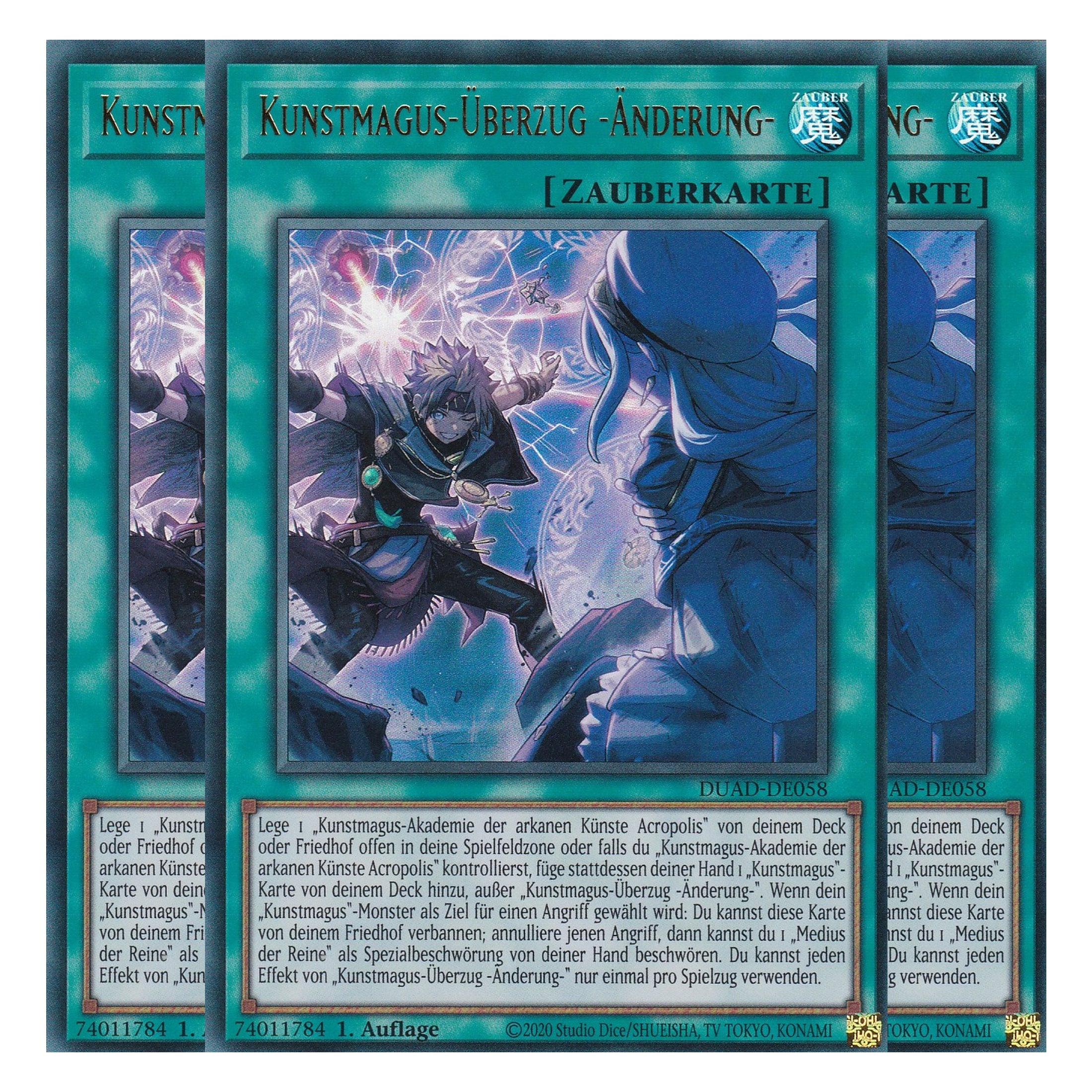 Kunstmagus-Überzug -Änderung - DUAD-DE058 - Ultra Rare - Deutsch - 1. Auflage - Duelist’s Advance - Playset (3 Kopien) - Yu-Gi-Oh!