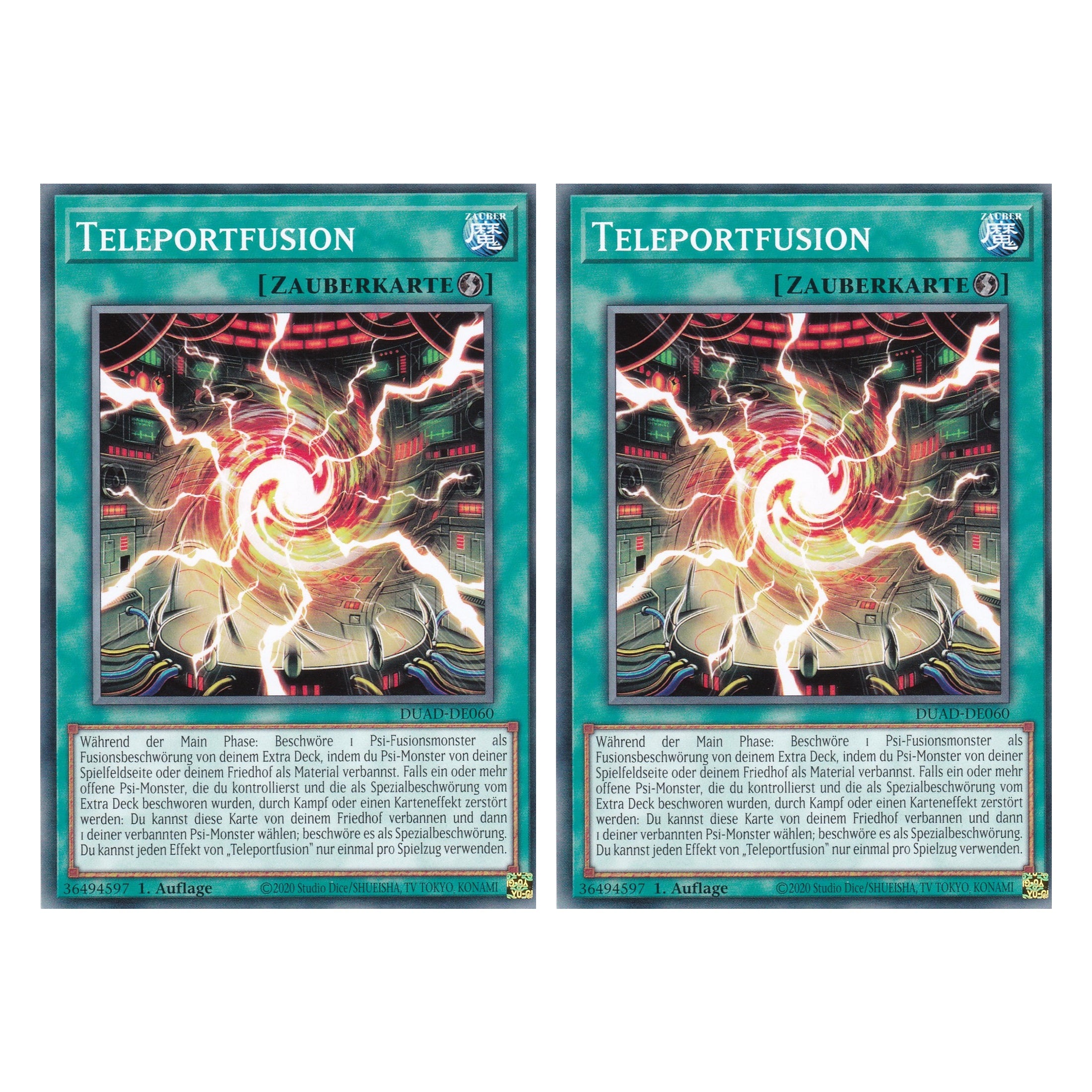 Teleportfusion - DUAD-DE060 - Common - Deutsch - 1. Auflage - Duelist’s Advance - Duo Set (2 Stück) - Yu-Gi-Oh!