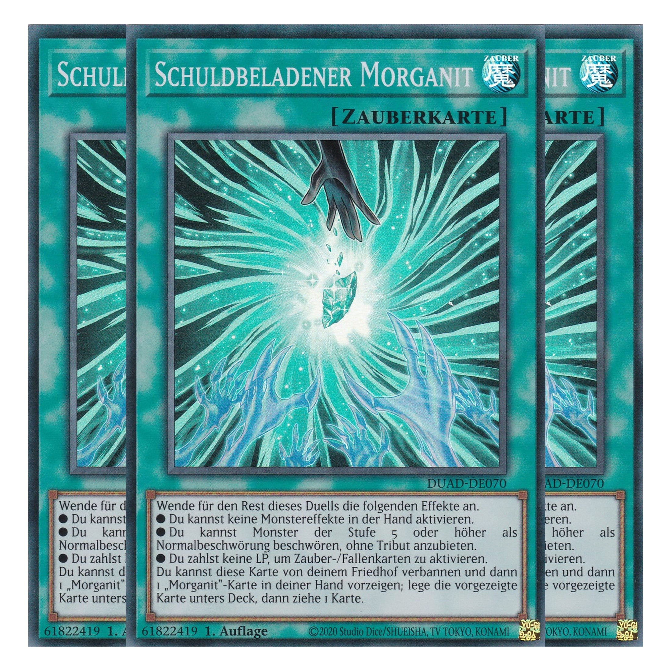 Schuldbeladener Morganit - DUAD-DE070 - Super Rare - Deutsch - 1. Auflage - Duelist’s Advance - Playset (3 Kopien) - Yu-Gi-Oh!