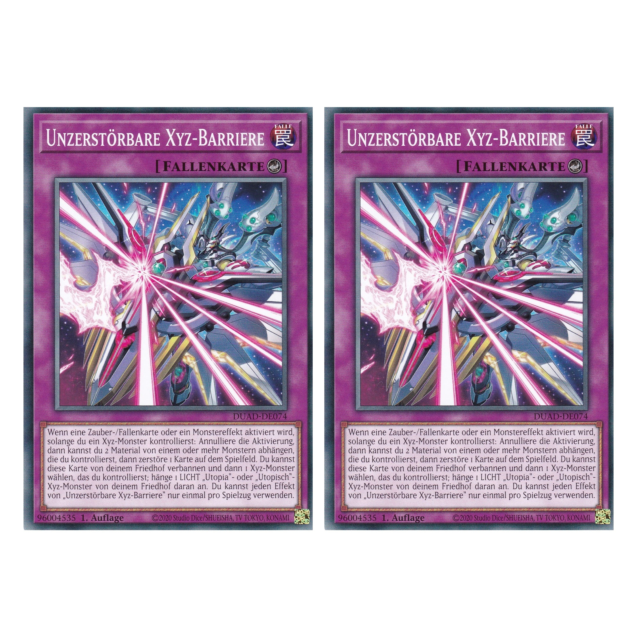 Unzerstörbare Xyz-Barriere - DUAD-DE074 - Common - Deutsch - 1. Auflage - Duelist’s Advance - Duo Set (2 Stück) - Yu-Gi-Oh!