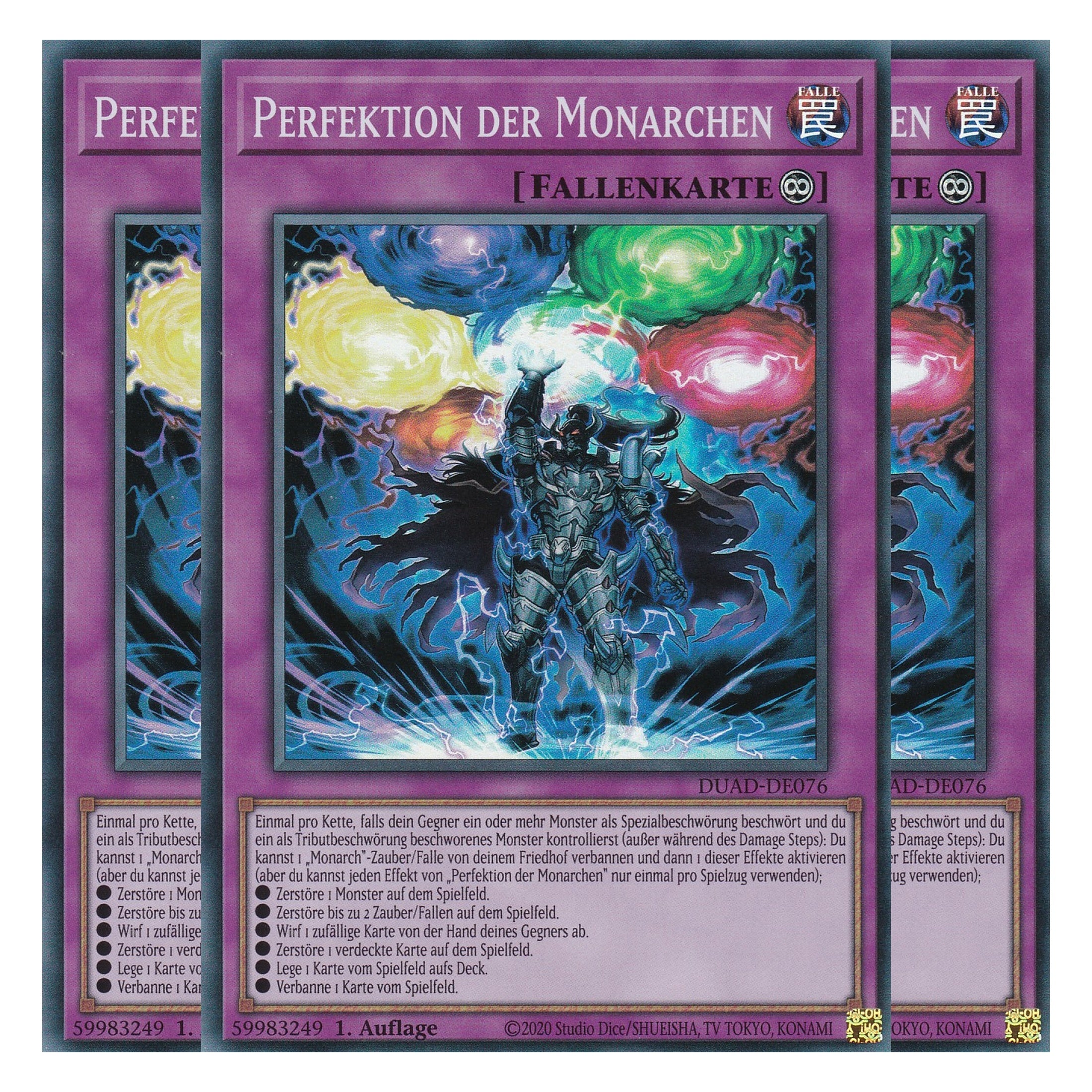 Perfektion der Monarchen - DUAD-DE076 - Super Rare - Deutsch - 1. Auflage - Duelist’s Advance - Playset (3 Kopien) - Yu-Gi-Oh!
