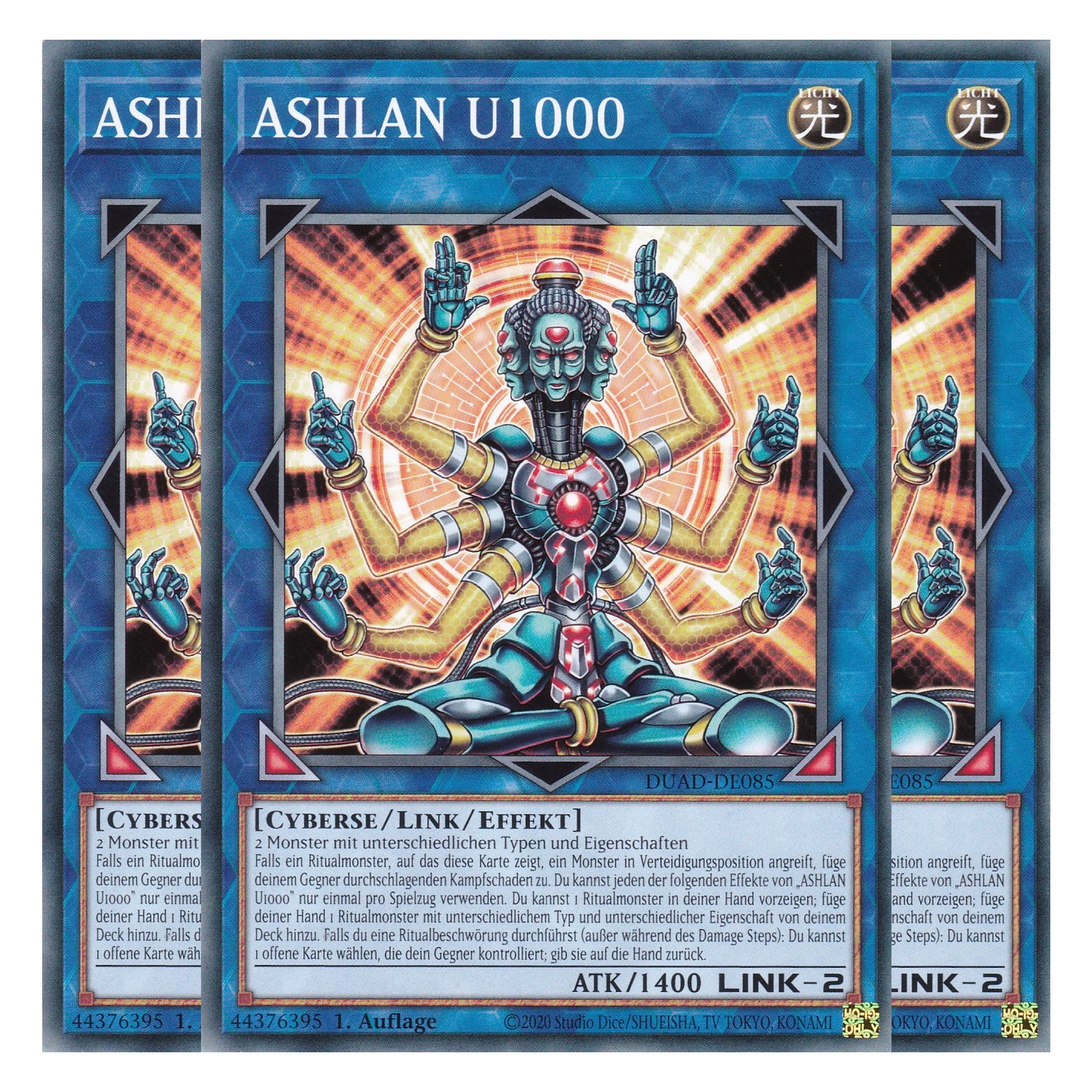 ASHLAN U1000 - DUAD-DE085 - Common - Deutsch - 1. Auflage - Duelist’s Advance - Playset (3 Kopien) - Yu-Gi-Oh!