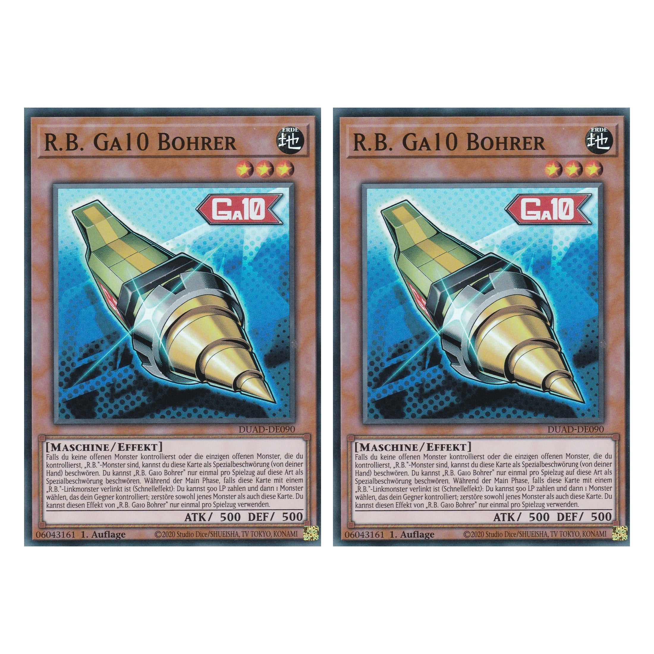 R.B. Ga10 Bohrer - DUAD-DE090 - Super Rare - Deutsch - 1. Auflage - Duelist’s Advance - Duo Set (2 Stück) - Yu-Gi-Oh!