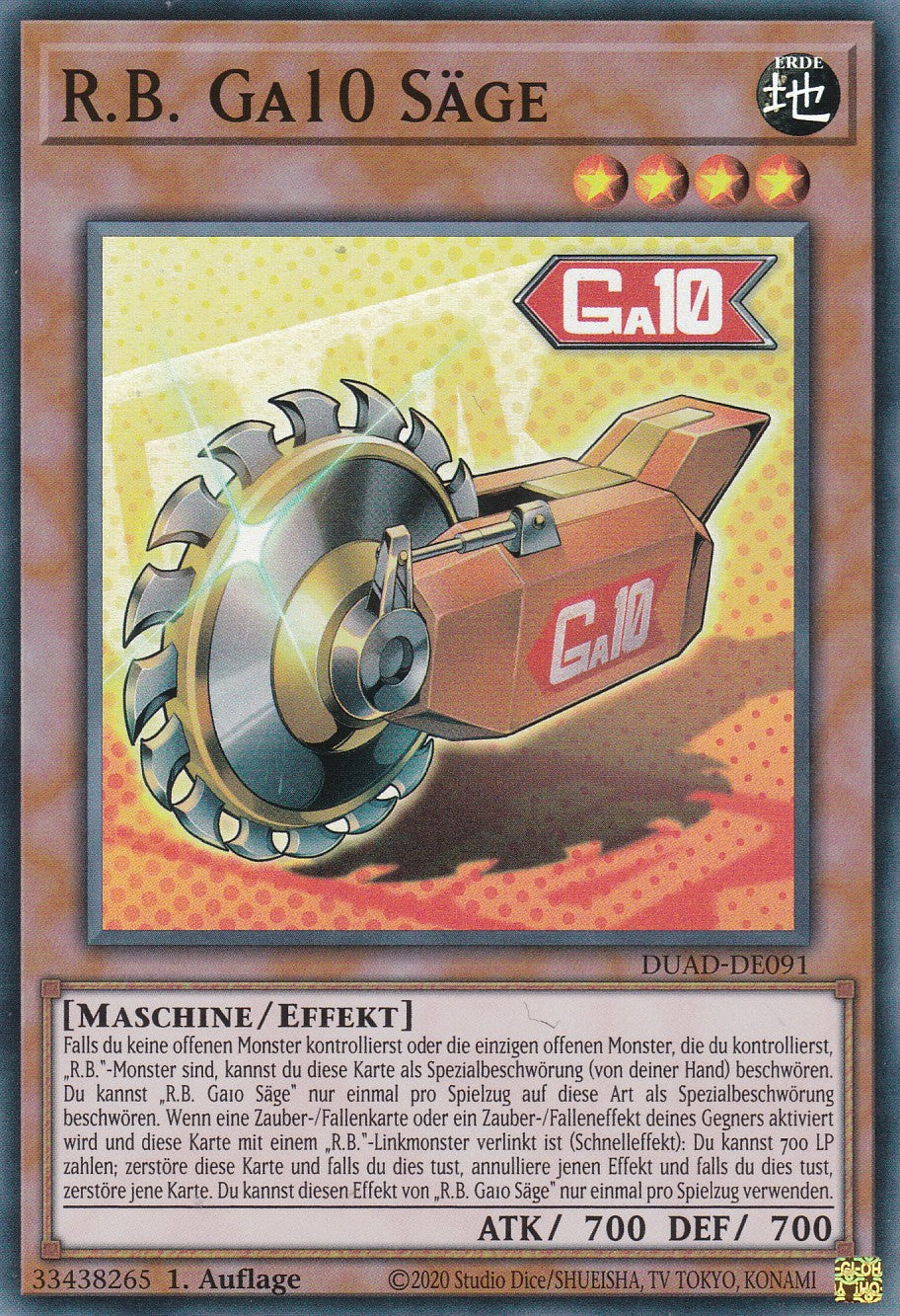 R.B. Ga10 Säge - DUAD-DE091 - Super Rare - Deutsch - 1. Auflage - Duelist's Advance