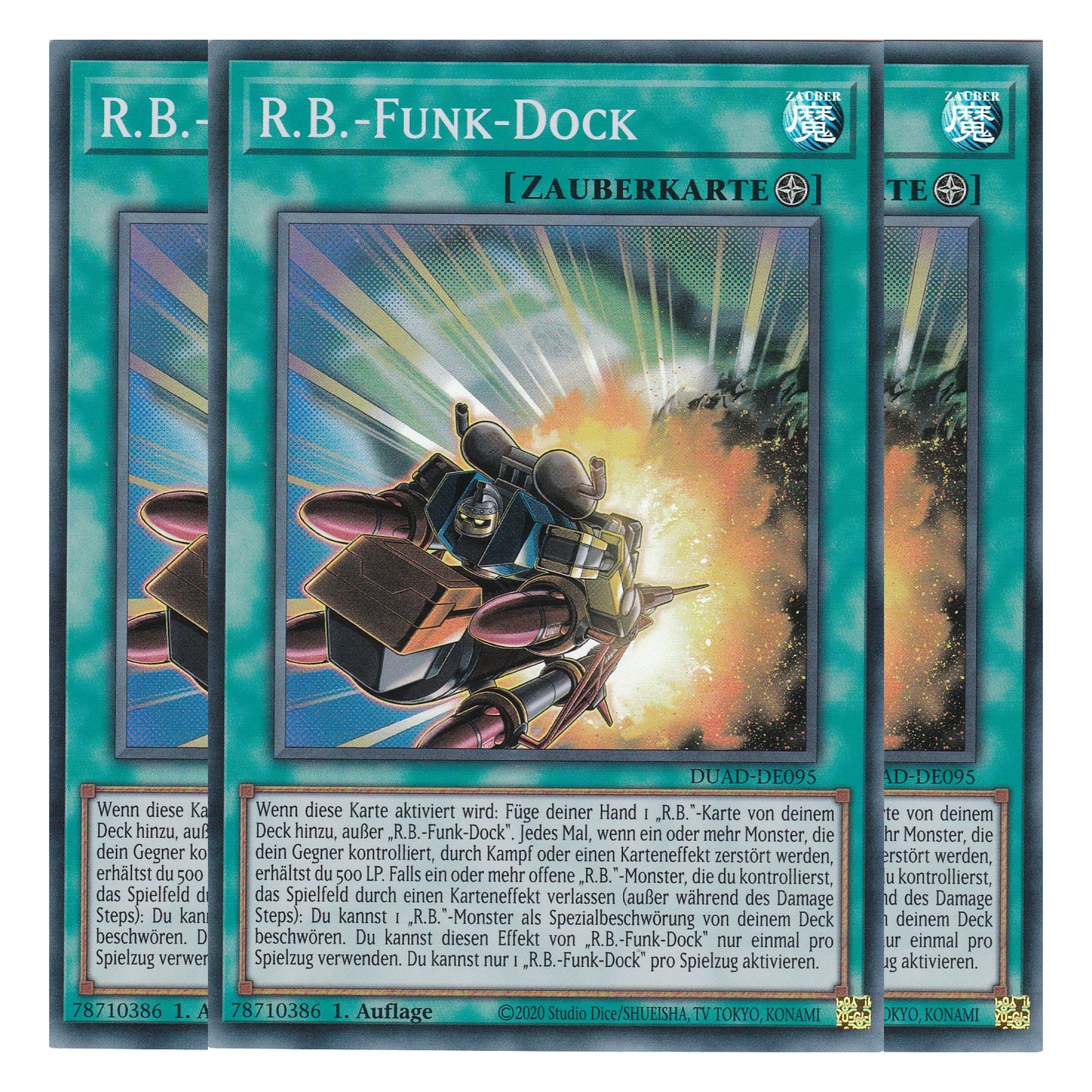 R.B.-Funk-Dock - DUAD-DE095 - Super Rare - Deutsch - 1. Auflage - Duelist’s Advance - Playset (3 Kopien) - Yu-Gi-Oh!