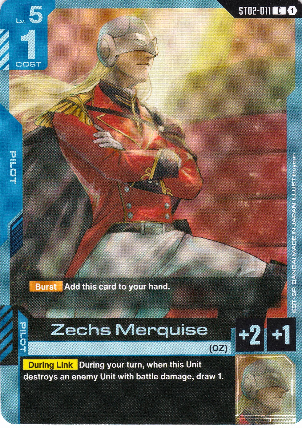 Zechs Merquise - ST02-011 - Common - Wings of Advance - GUNDAM TCG