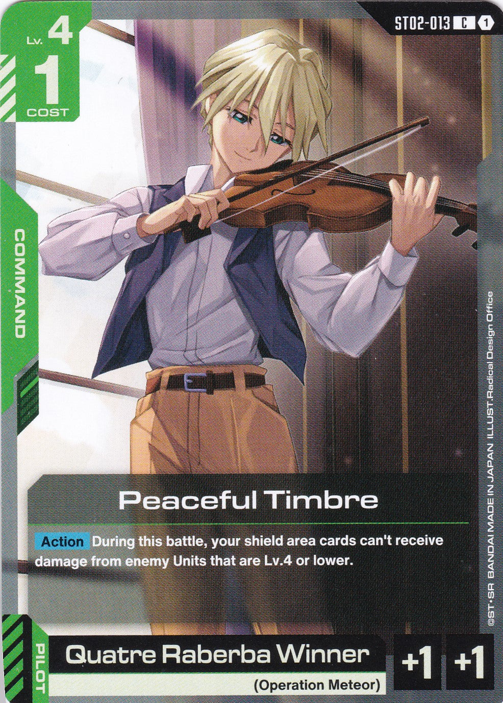 Peaceful Timbre - ST02-013 - Common - Wings of Advance - GUNDAM TCG