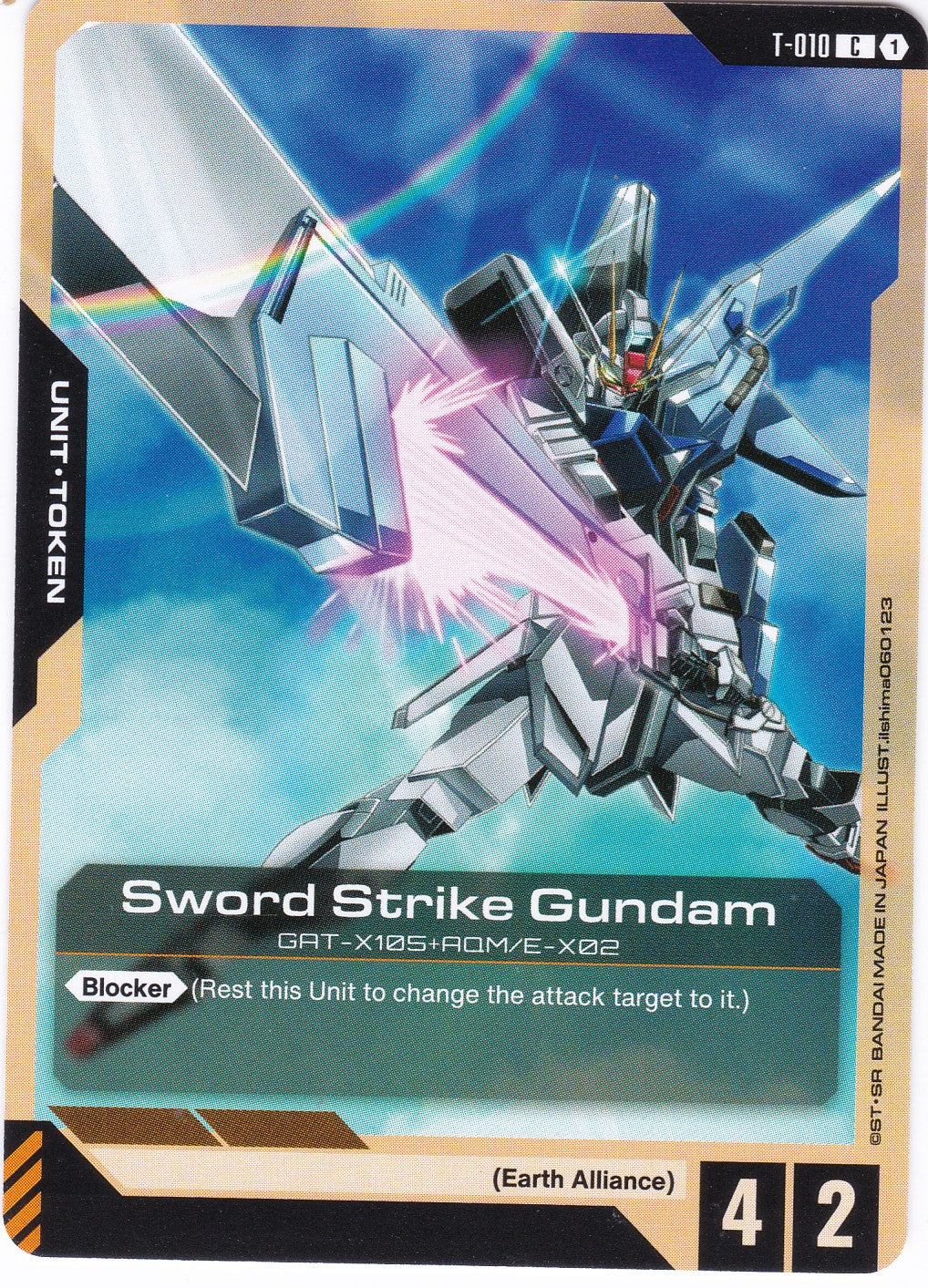 Swor Strike Gundam GAT-X105+AQM&E-X02 - T-010 - Common - SEED Strike - GUNDAM TCG