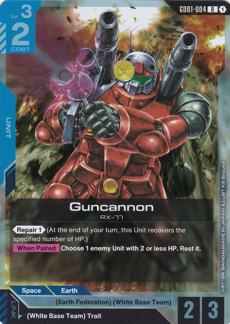 Guncannon RX-77 - GD01-004 - Rare - Newtype Rising - GUNDAM TCG