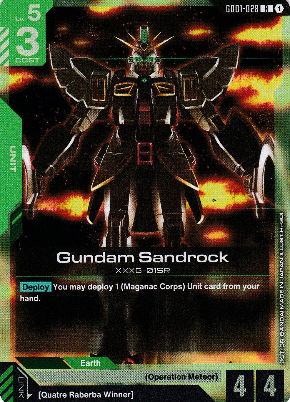 Gundam Sandrock XXG-015R - GD01-028 - Rare - Newtype Rising - GUNDAM TCG