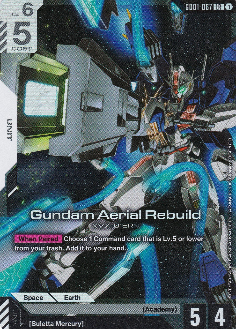 Gundam Aerial Rebuild - GD01-067 - Legend Rare - Newtype Rising - GUNDAM TCG