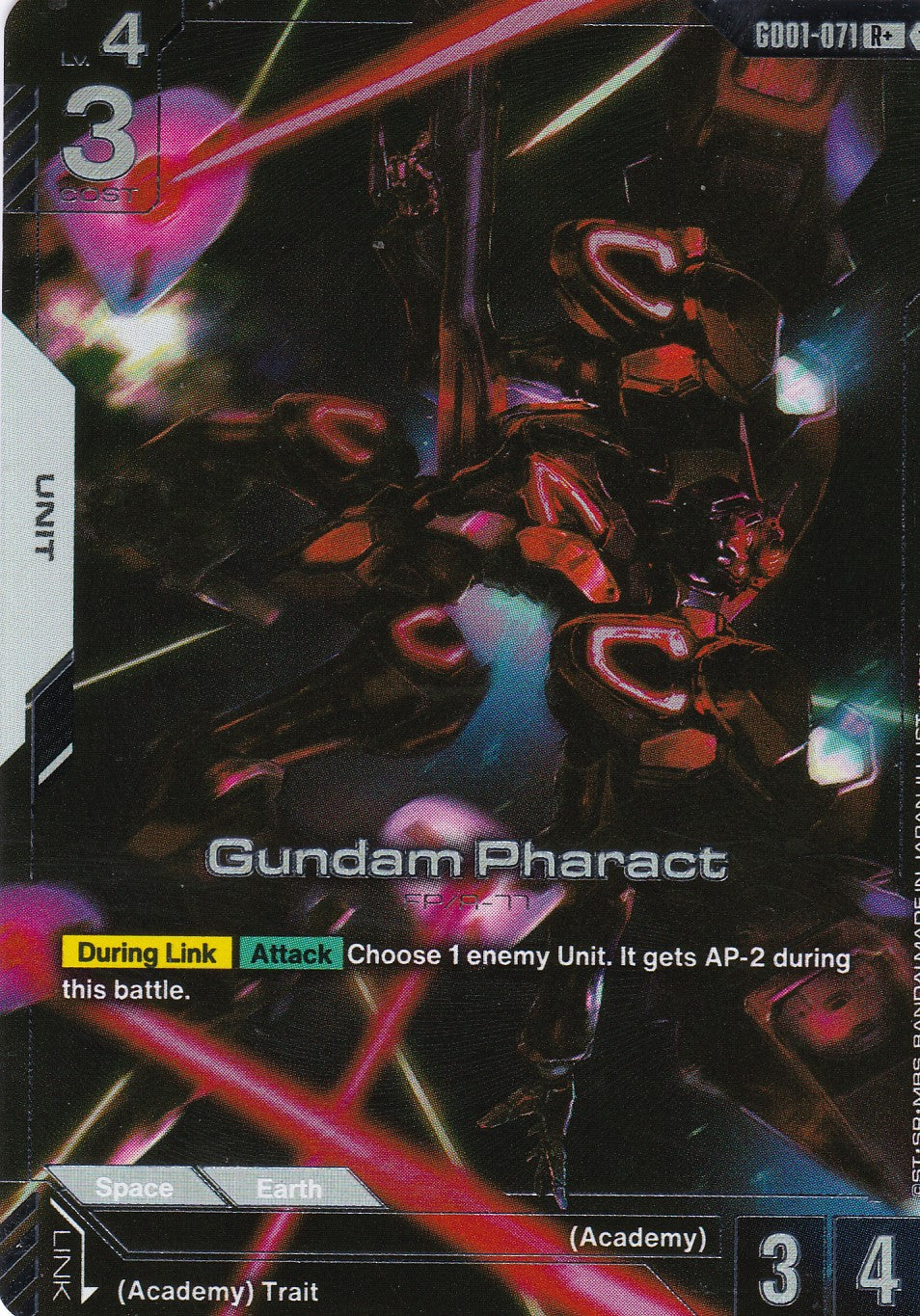 Gundam Pharact FP/A-77 (Alt. Art) - GD01-071 - Rare - Newtype Rising - GUNDAM TCG