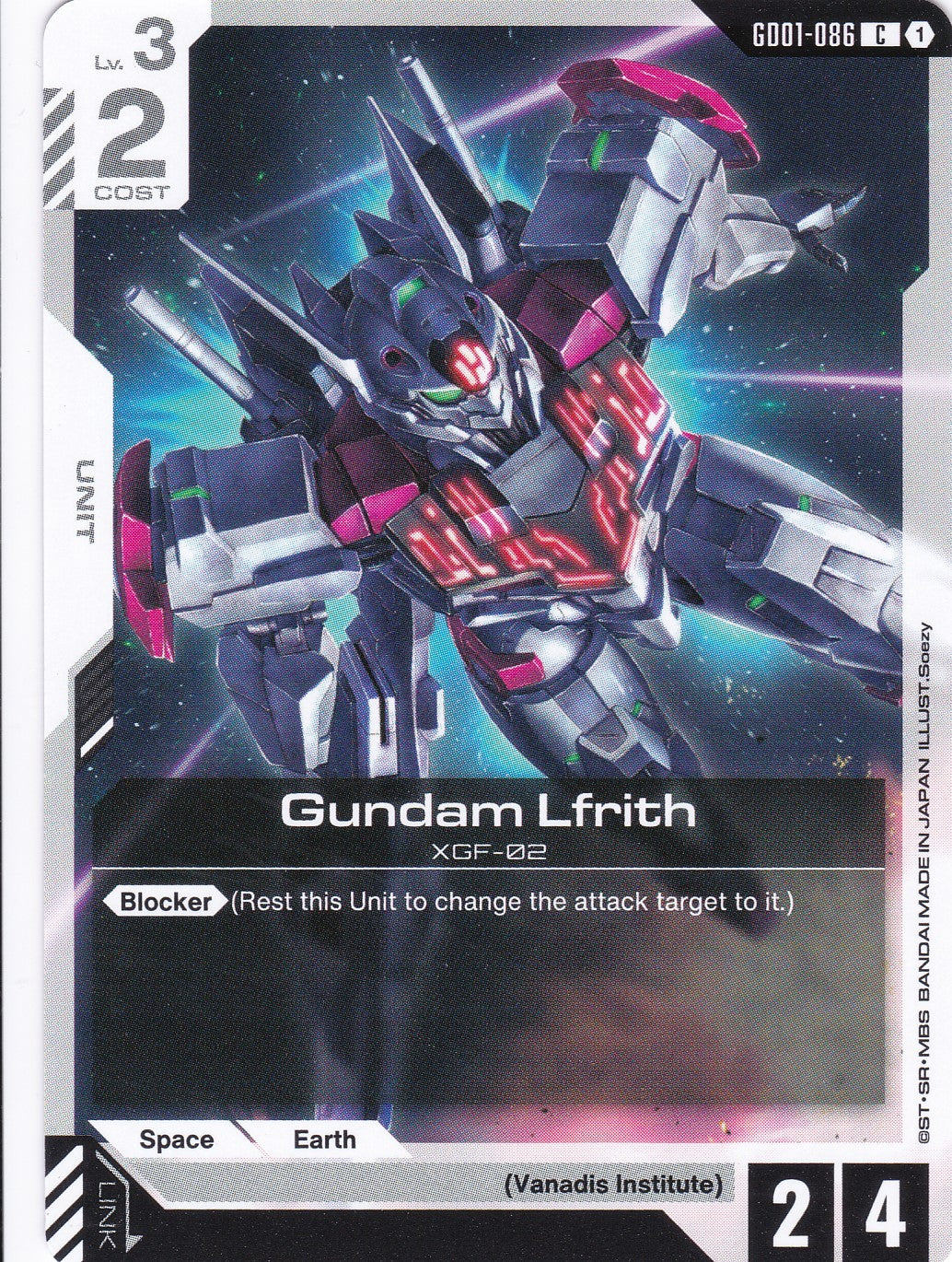 Gundam Lfrith XGF-02 - GD01-086 - Common - Newtype Rising - GUNDAM TCG