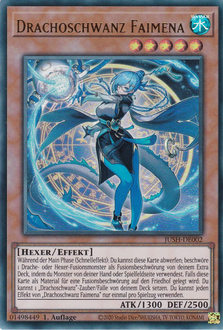 Drachoschwanz Faimena - JUSH-DE002 - Ultra Rare - Deutsch - 1. Auflage - Justice Hunters1