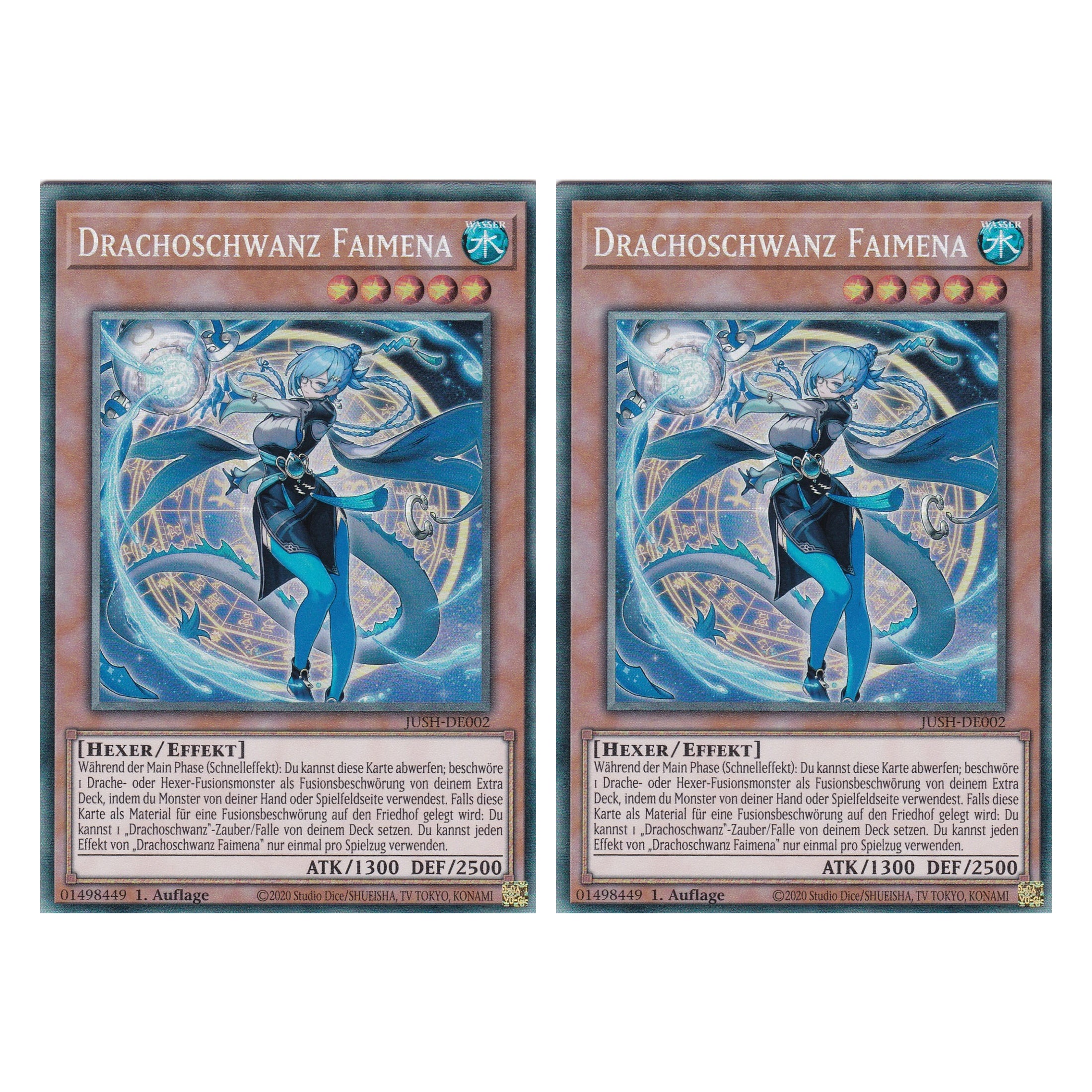 Drachoschwanz Faimena - JUSH-DE002 - Collector’s Rare - Deutsch - 1. Auflage - Justice Hunters - Duo Set (2 Stück) - Yu-Gi-Oh!