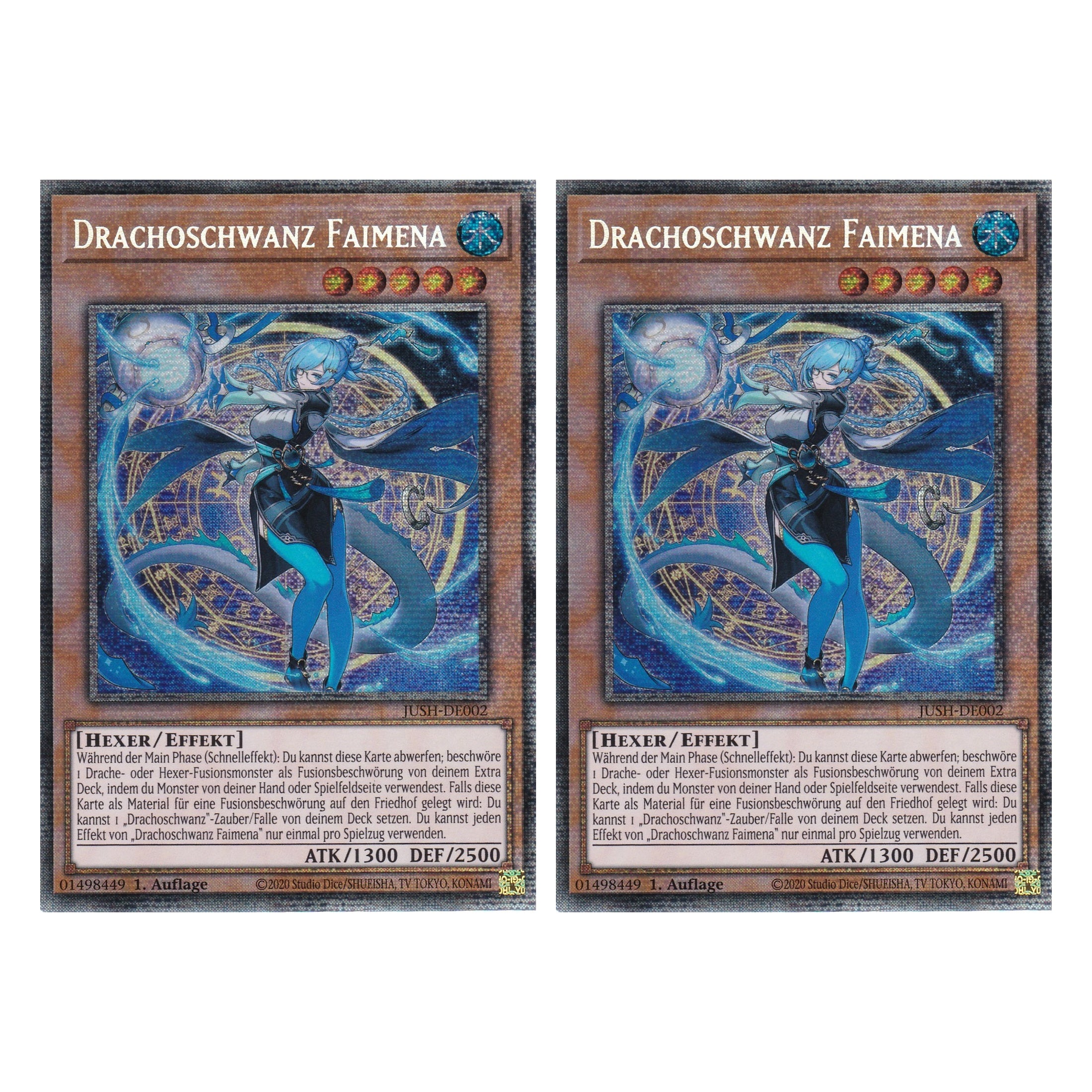 Drachoschwanz Faimena - JUSH-DE002 - Starlight Rare - Deutsch - 1. Auflage - Justice Hunters - Duo Set (2 Stück) - Yu-Gi-Oh!