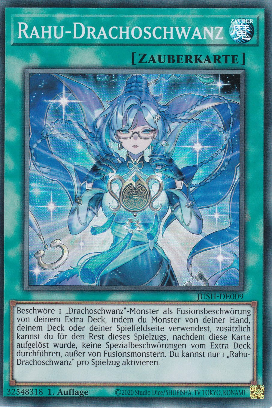 Rahu-Drachoschwanz - JUSH-DE009 - Super Rare - Deutsch - 1. Auflage - Justice Hunters
